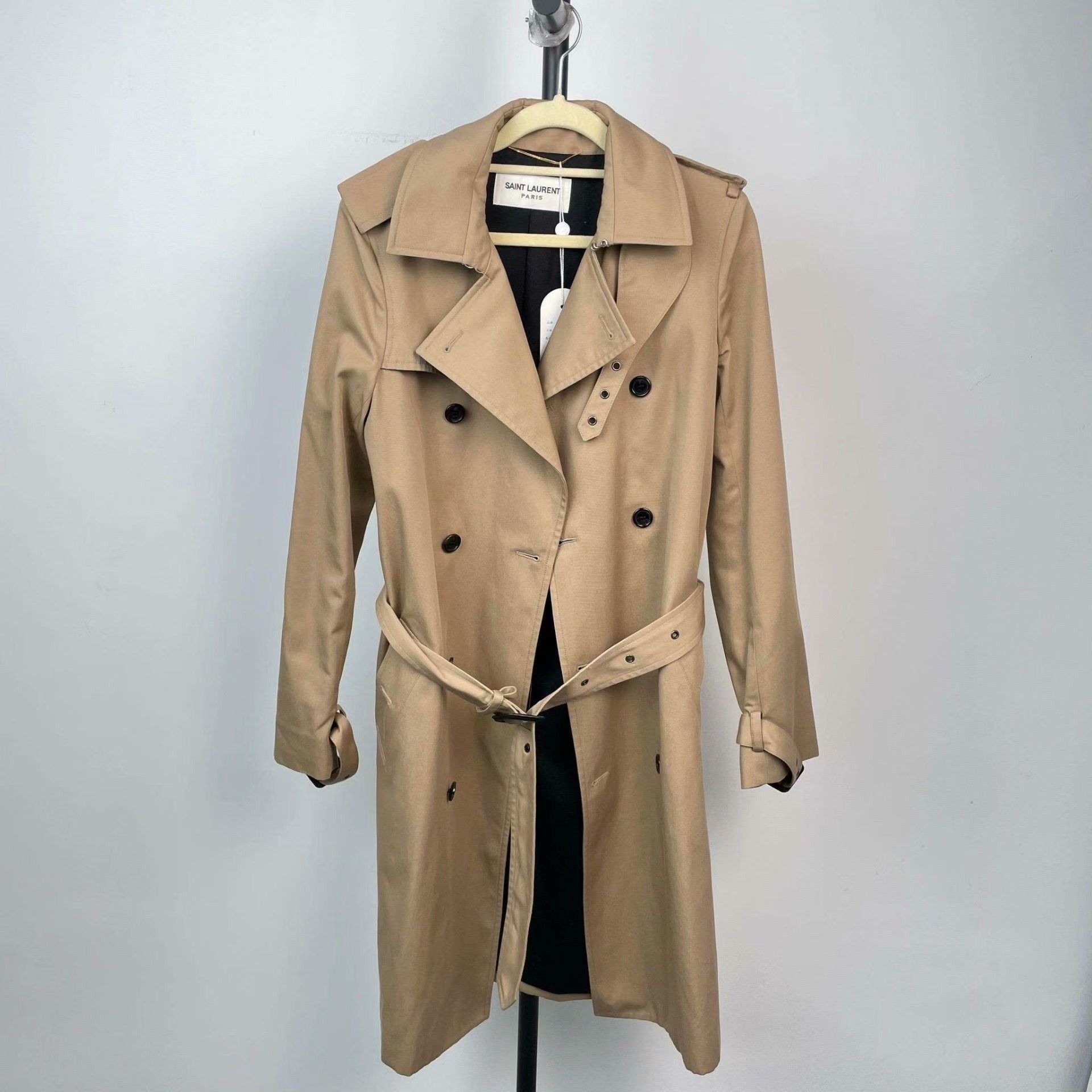 Saint Laurent Paris Saint Laurent Paris Beige Coat S Women Size S / US 4 / IT 40 - 1 Thumbnail