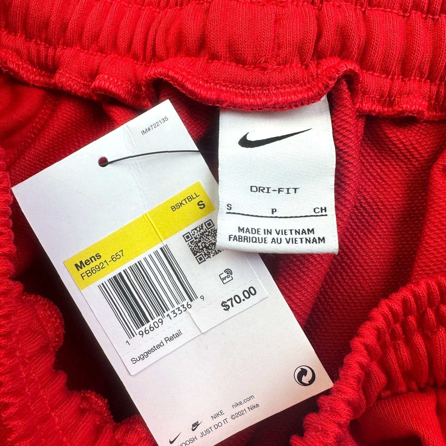 Nike NEW Nike Shorts Mens Small Red Basketball French Terry Dri Fit Standard Issue Size US 29 - 7 Thumbnail
