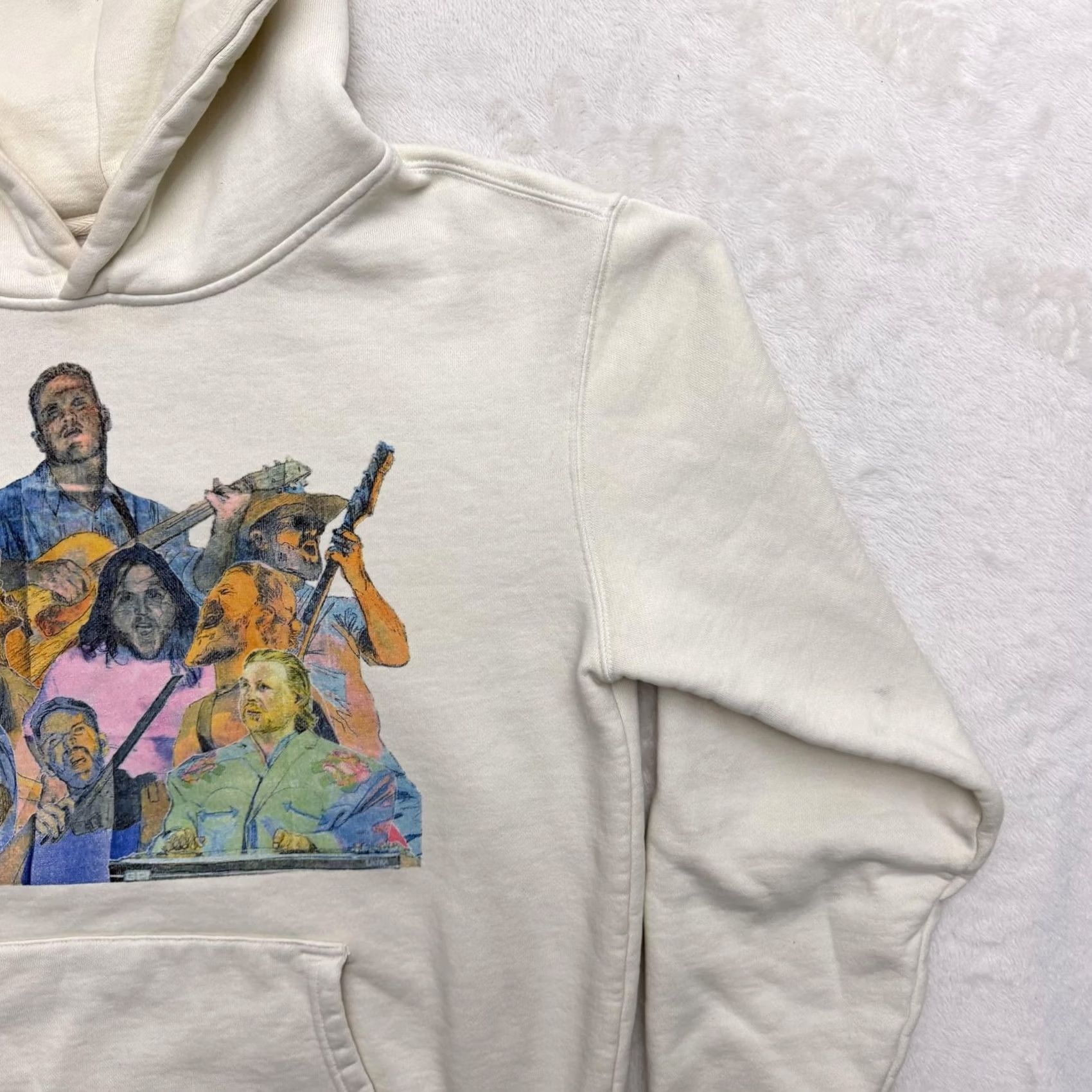 Vintage Zach Bryan Sweater Hoodie Mens Medium White Quittin Time Tour Fleece Graphic Print Hooded Pockets Lined Crew Neck Size US M / EU 48-50 / 2 - 4 Thumbnail