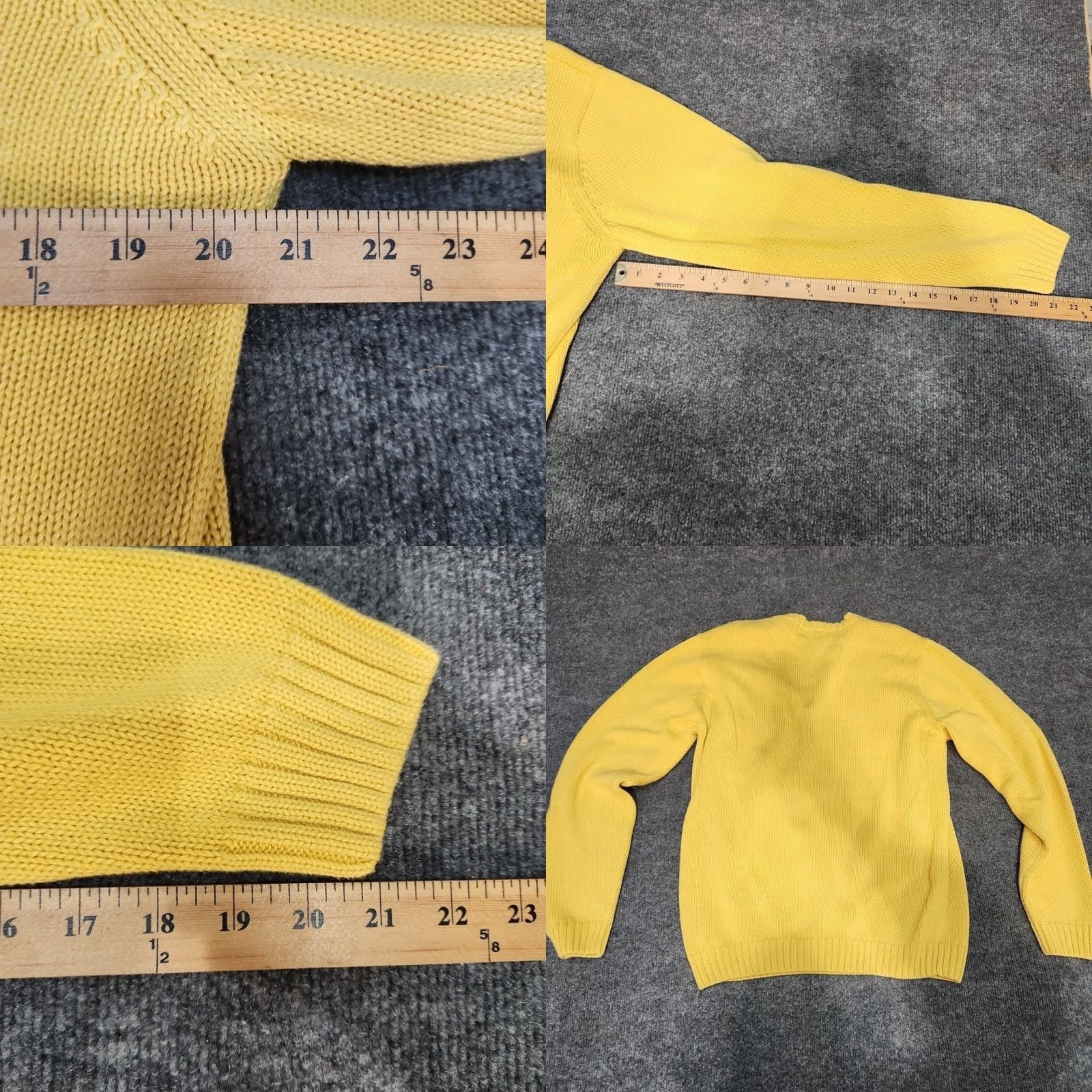 Chaps Chaps Pullover Sweater Men Medium Yellow Crew Neck Crochet Long Sleeve Cotton Knit Regular All Seasons Size US M / EU 48-50 / 2 - 8 Thumbnail