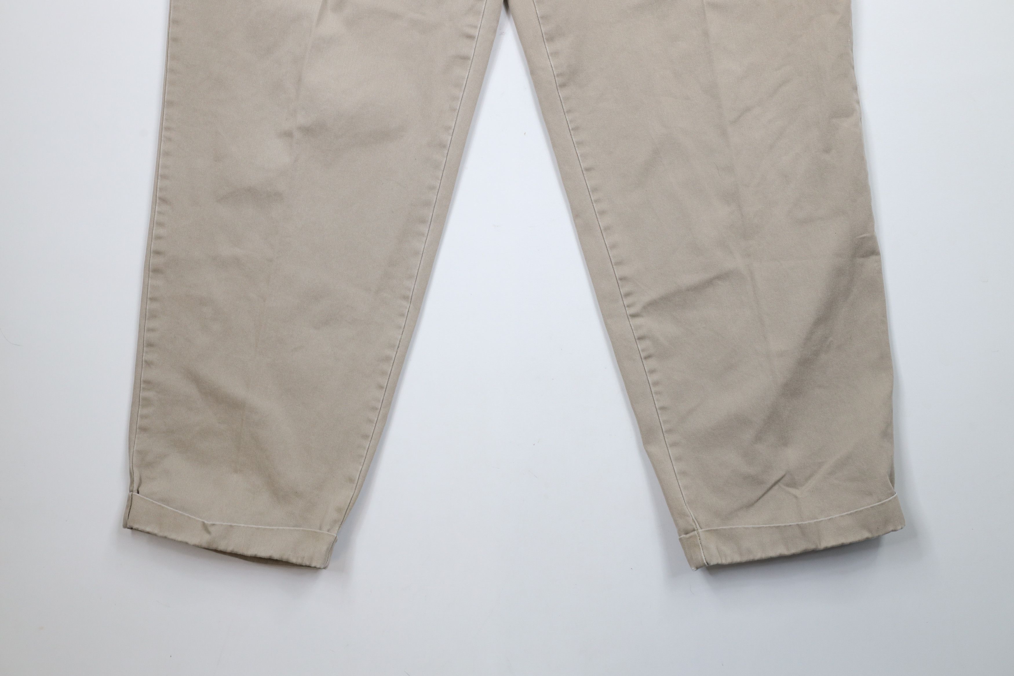Gap × Vintage Vintage 90s Gap Pleated Cuffed Relaxed Fit Chino Pants Beige Size US 40 / EU 56 - 4 Thumbnail