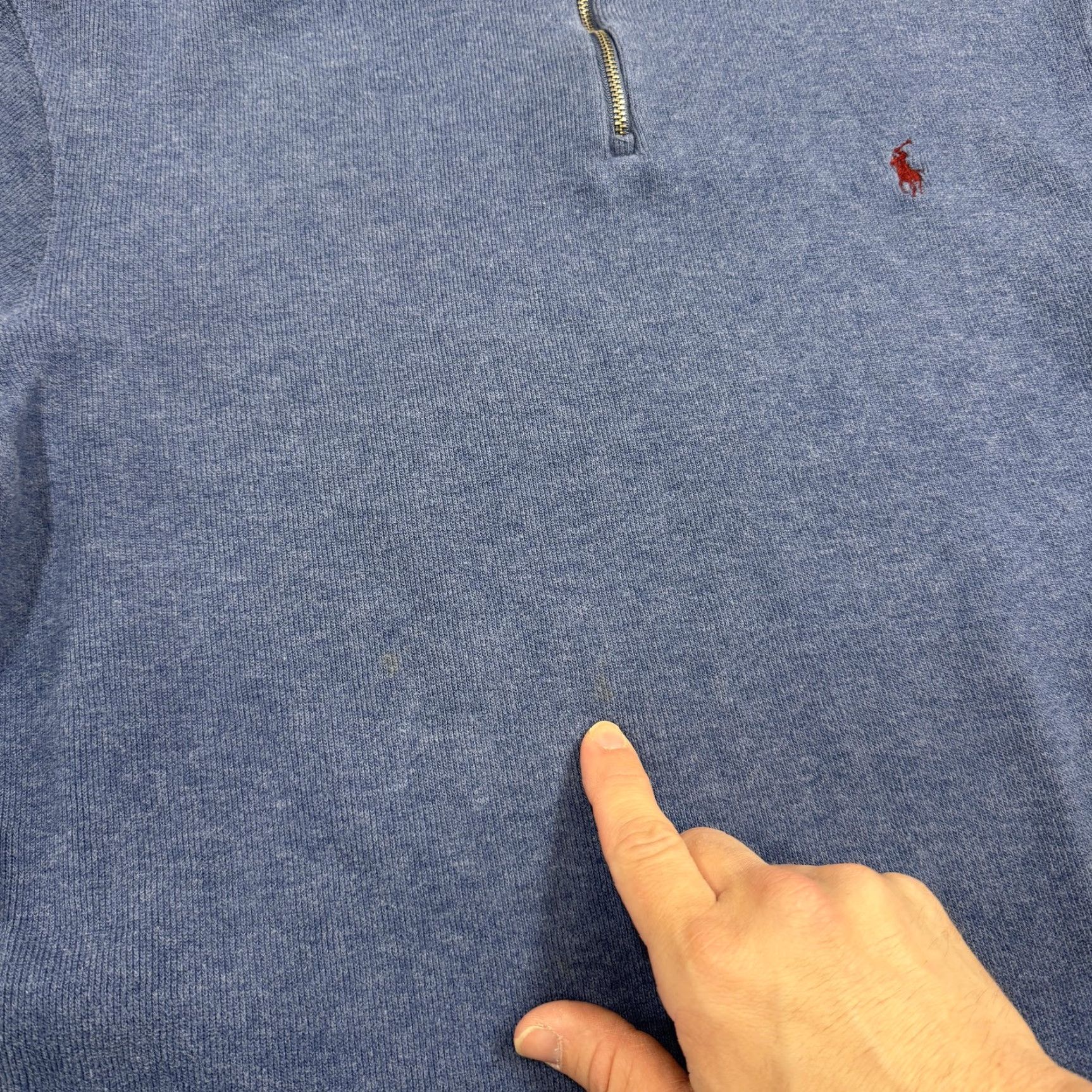 Polo Ralph Lauren Polo Ralph Lauren Sweater Mens XL Blue Quarter Zip Mock Neck Pony Pullover Size US XL / EU 56 / 4 - 2 Thumbnail