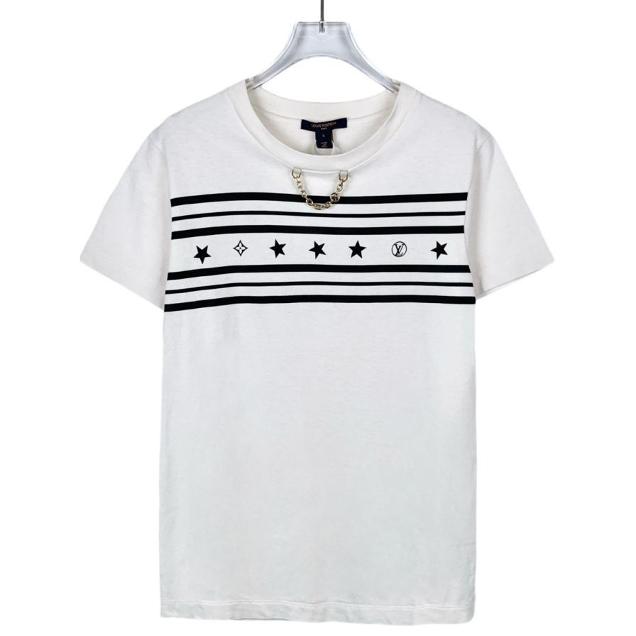 Louis Vuitton Louis Vuitton Starry Series Logo Stripe Print White Cotton S Size US S / EU 44-46 / 1 - 1 Thumbnail