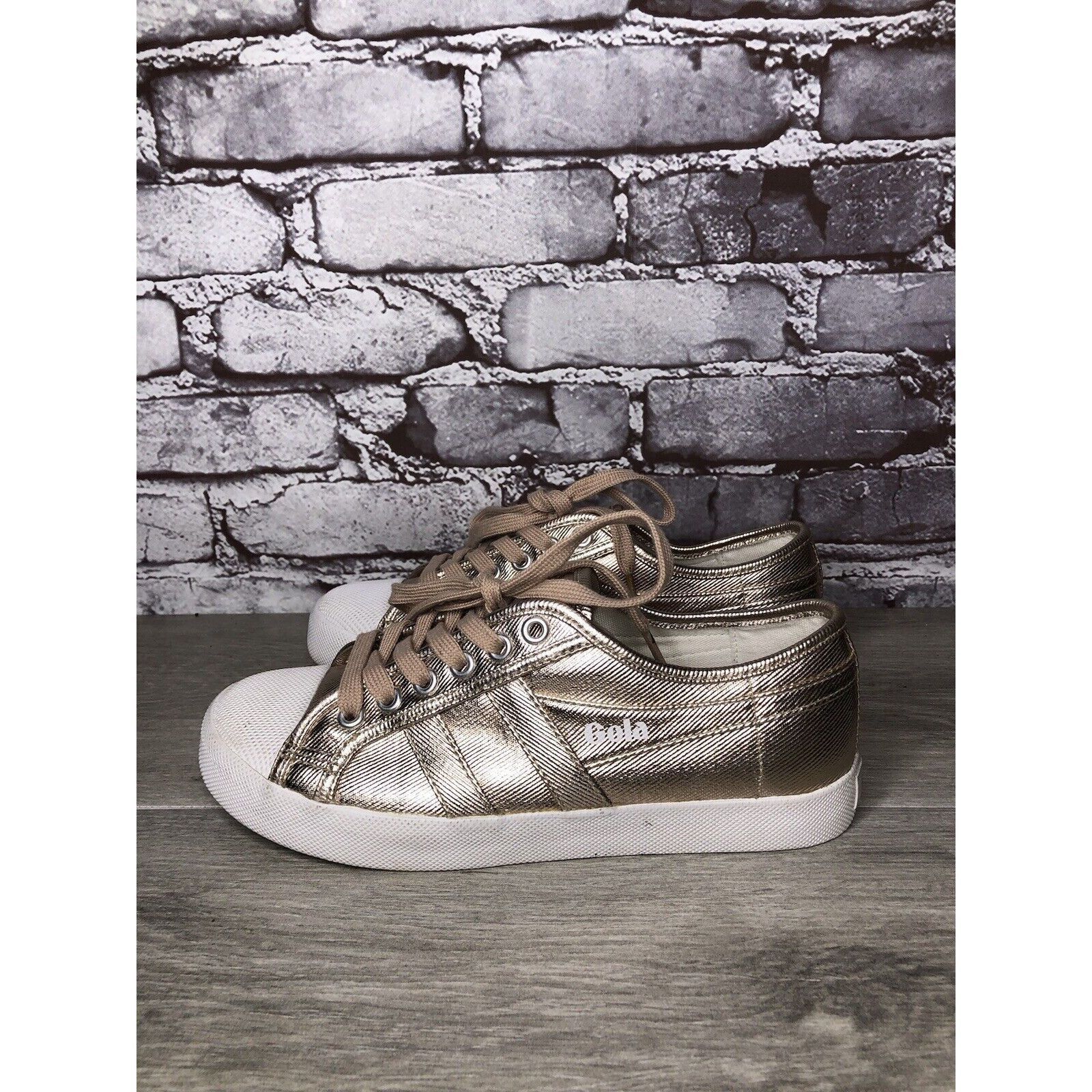 Gola Gola Coaster CLA029 Metallic Rose Gold Textile Casual Lace S Size US 6 / IT 36 - 18 Thumbnail