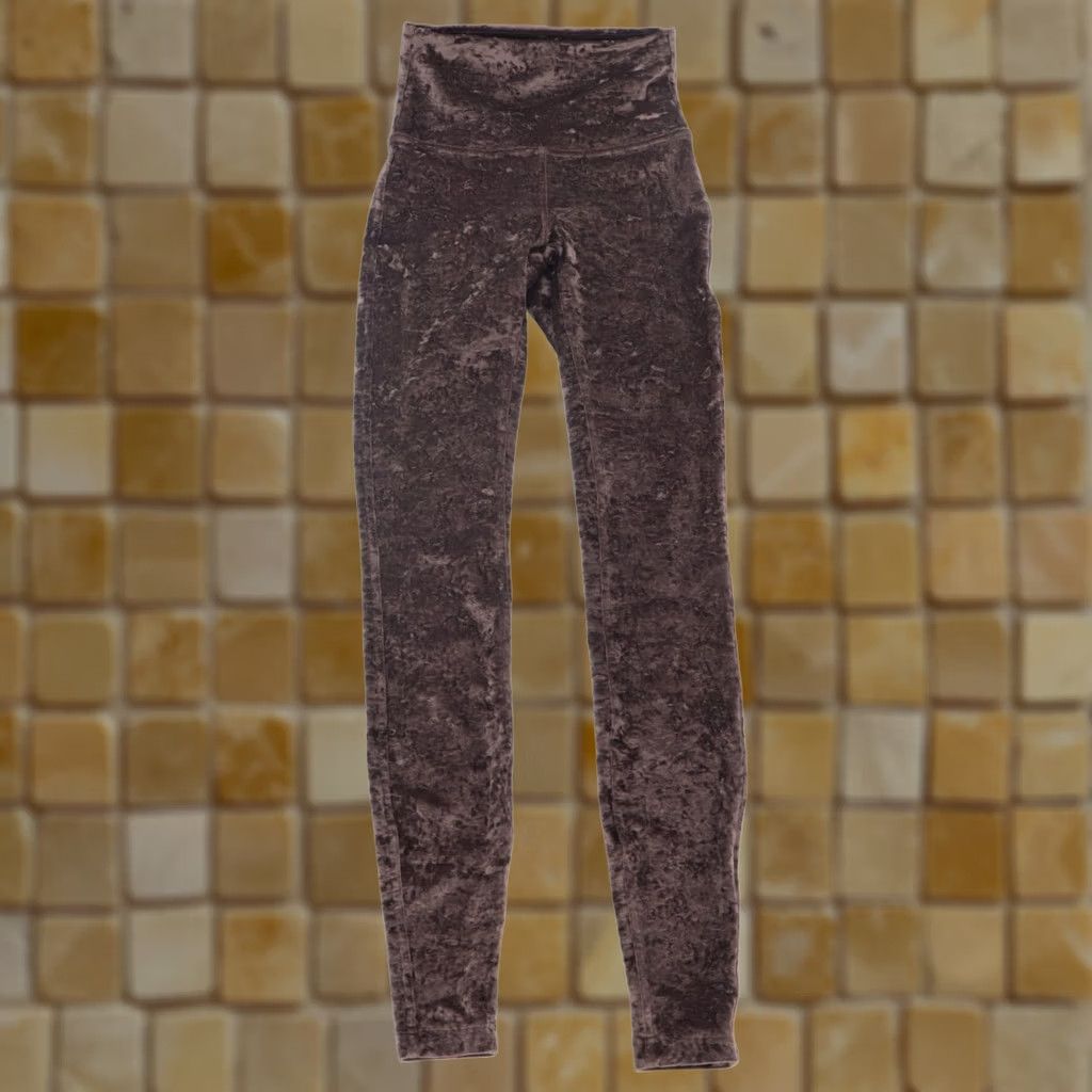 Lululemon Lululemon Women's Wunder Lounge High Rise Tight Crushed Velvet French Press Sz 2 Size ONE SIZE - 1 Thumbnail
