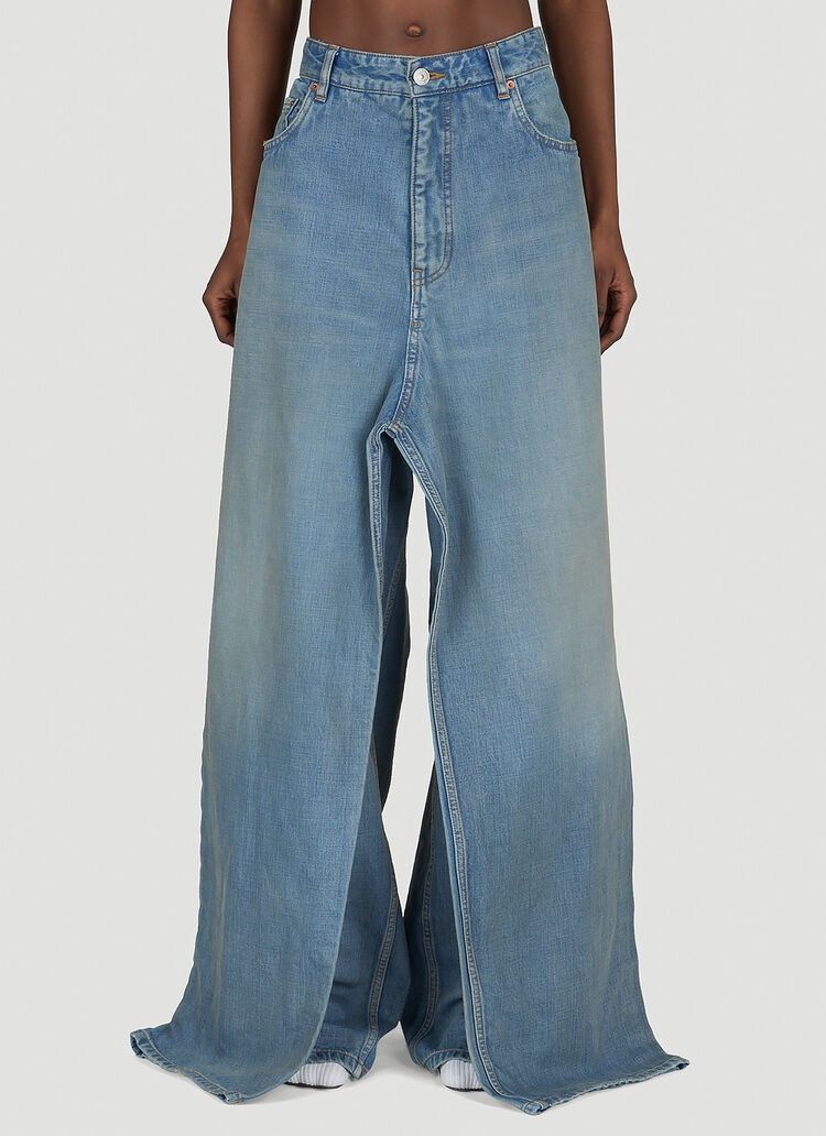Balenciaga Balenciaga Double-Front Draped Denim Jeans Size US 30 / EU 46 - 3 Thumbnail
