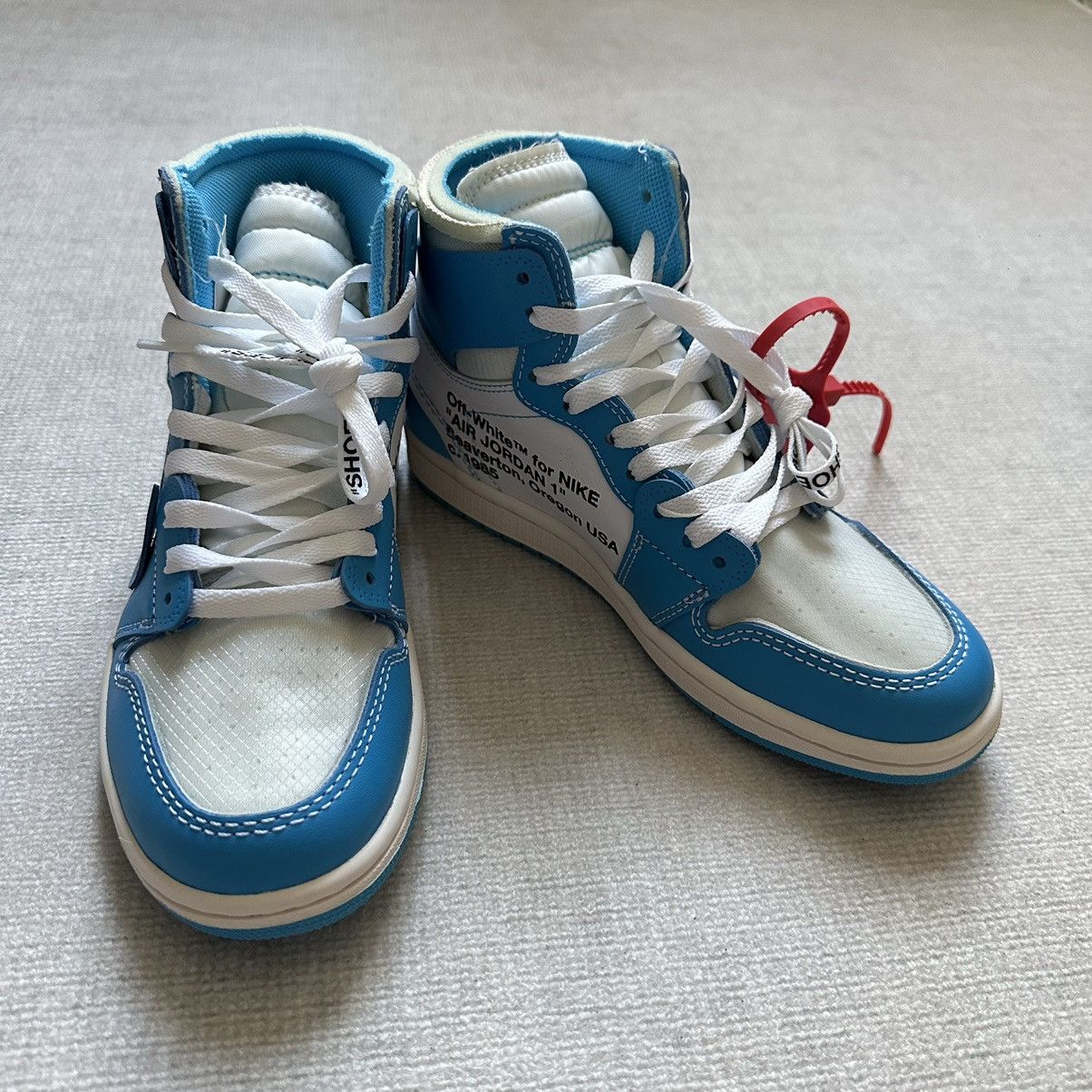 Jordan Brand × Off-White × Virgil Abloh Jordan 1 Retro High Off-White University Blue Size US 7 / IT 37 - 3 Thumbnail