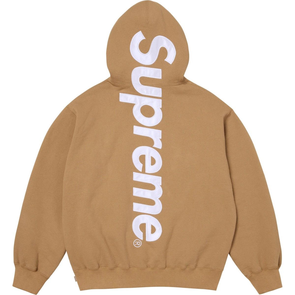 Supreme Satin Appliqué Hooded Sweatshirt Tan Hoodie XXL