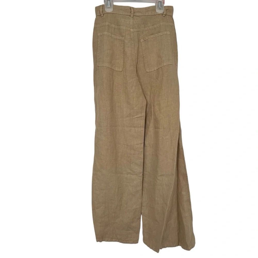 Enza Costa ENZA COSTA FRENCH LINEN HIGH-RISE WID LEG TROUSER PANTS Size 27" / US 4 / IT 40 - 6 Thumbnail