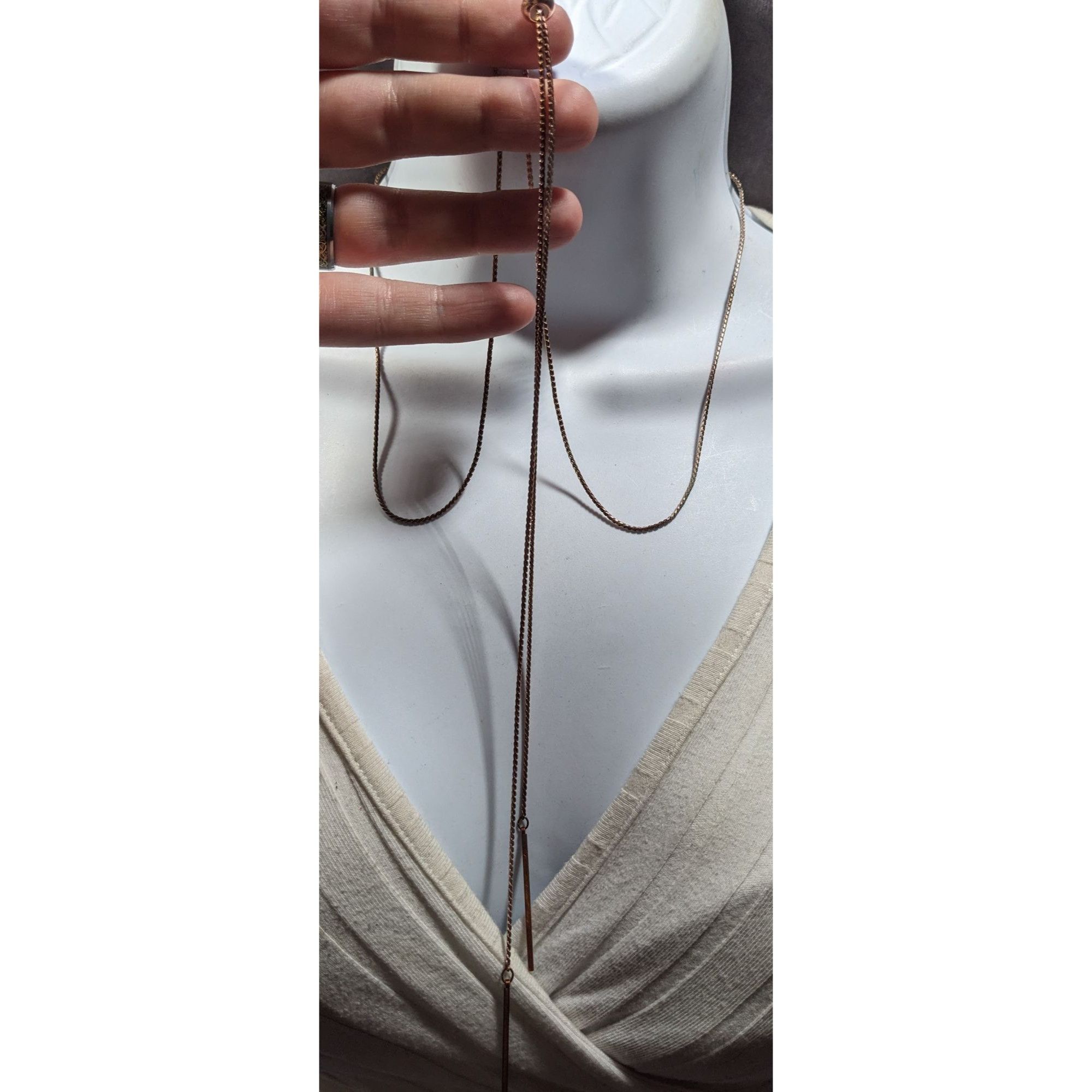Other Minimalist Gold Tone Bolo Chain Necklace With Pillar Ends Size ONE SIZE - 2 Thumbnail