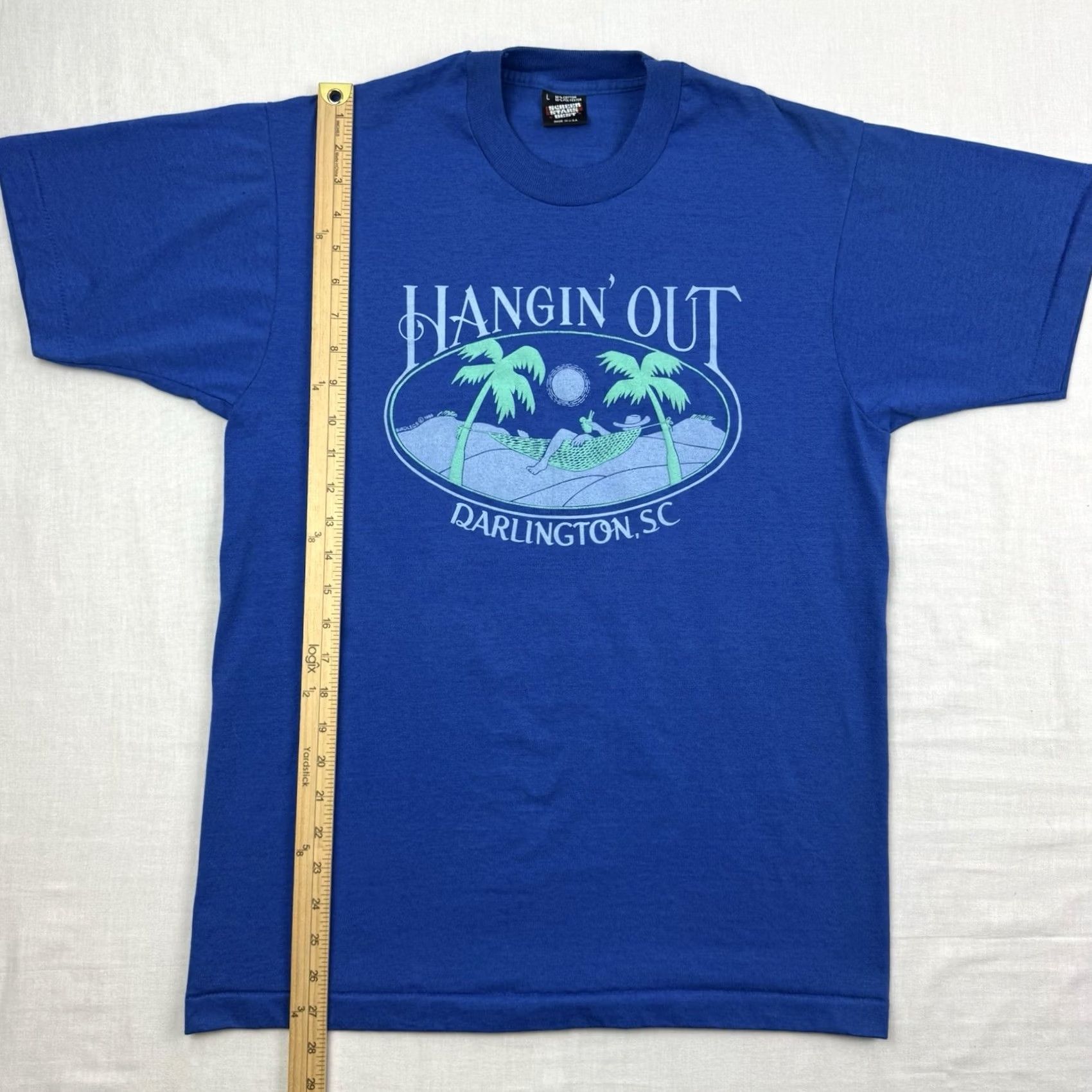 Vintage VINTAGE Darlington South Carolina T Shirt Adult Large 80s Blue Mens Size US L / EU 52-54 / 3 - 6 Thumbnail