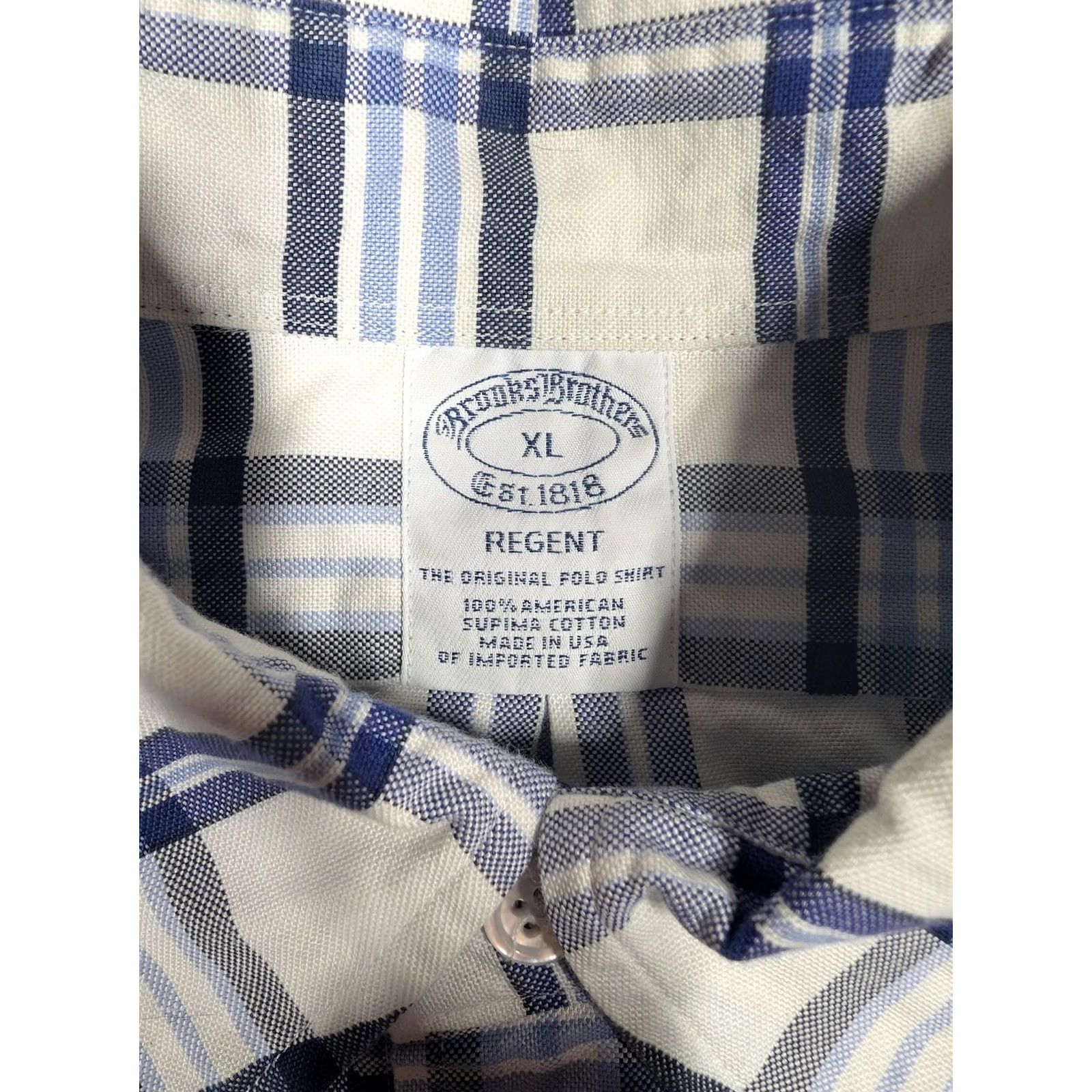 Brooks Brothers Brooks Brothers Regent Shirt Mens XL Blue Plaid Long Sleeve Button Down USA Size US XL / EU 56 / 4 - 5 Thumbnail