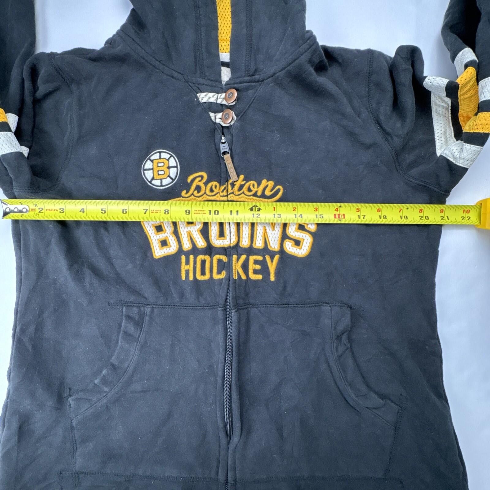 Ccm CCM Boston Bruins Hockey Full Zip Hoodie Large Black Gold Size L / US 10 / IT 46 - 3 Thumbnail
