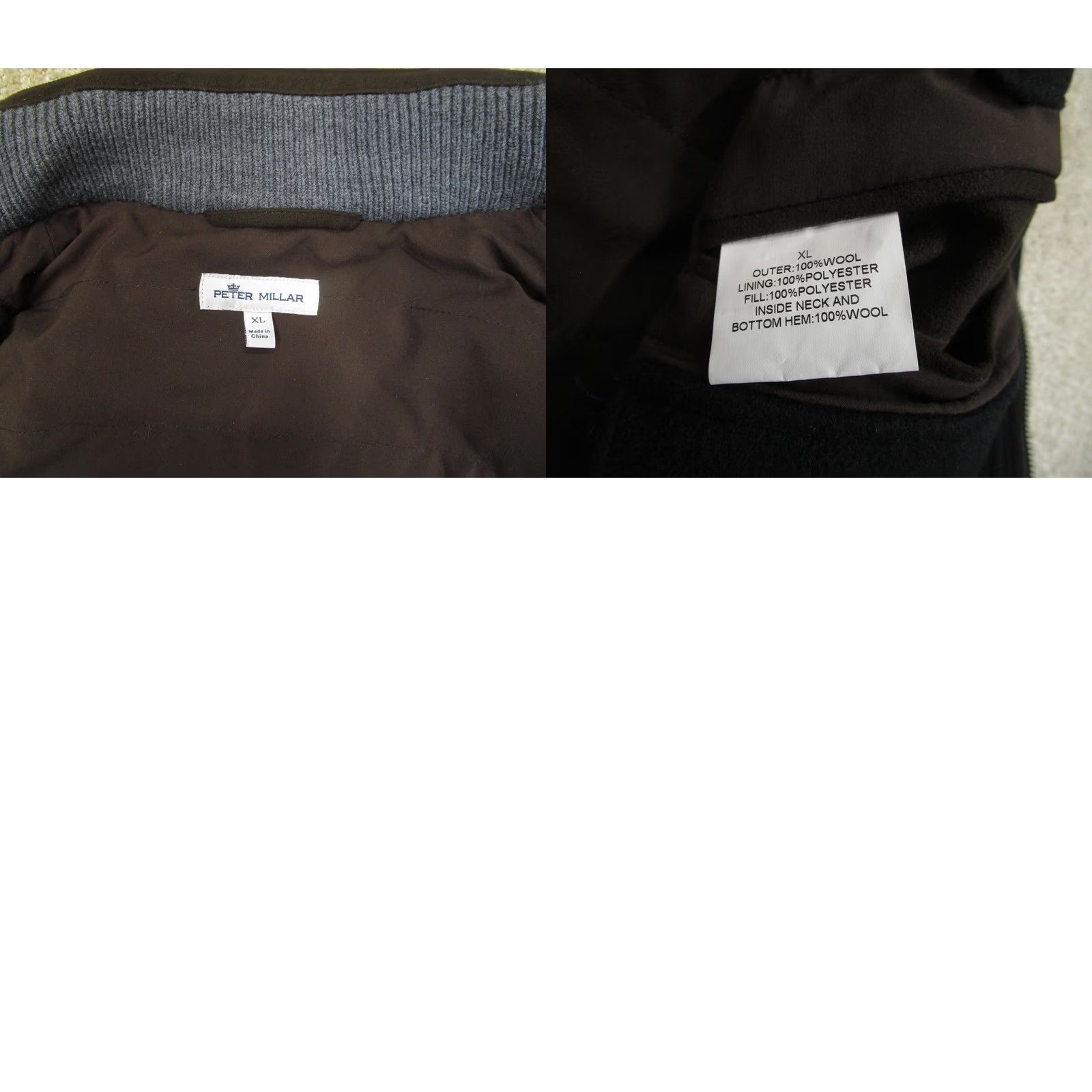 Peter Millar Peter Millar Jacket Mens XL Black Wool Bomber Coat Full Zip Quilted Lined Size US XL / EU 56 / 4 - 8 Thumbnail