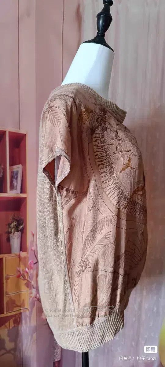 Hermes Hermes Silk twill and knit short-sleeved top Size XS / US 0-2 / IT 36-38 - 2 Thumbnail
