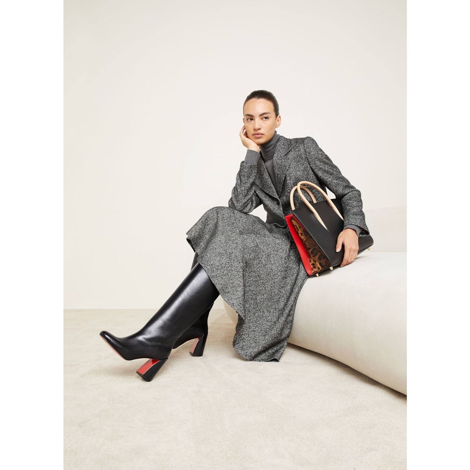 Christian Louboutin Christian Louboutin Janitta 85 Black Knee High Boot 38.5 Size US 8.5 / IT 38.5 - 10 Thumbnail