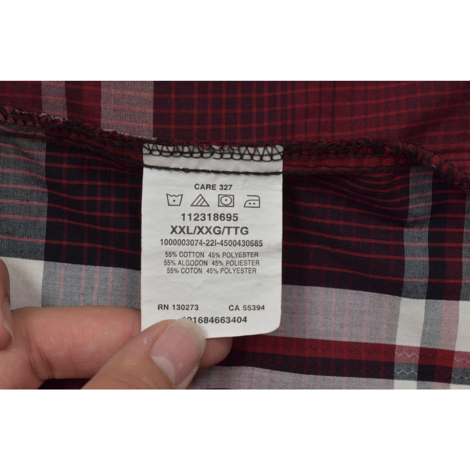 Wrangler Wrangler Men's XXL Western Snap Button Plaid Long Sleeve Shirt Red Black White Size US XXL / EU 58 / 5 - 7 Thumbnail