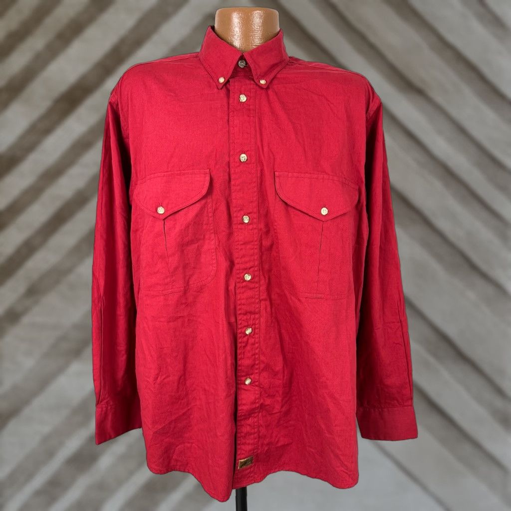 Vintage Vintage Boston Traders Shirt Men L Red Long Sleeve Button-Down Cotton NWT 90s Casual Pockets Size US L / EU 52-54 / 3 - 1 Thumbnail