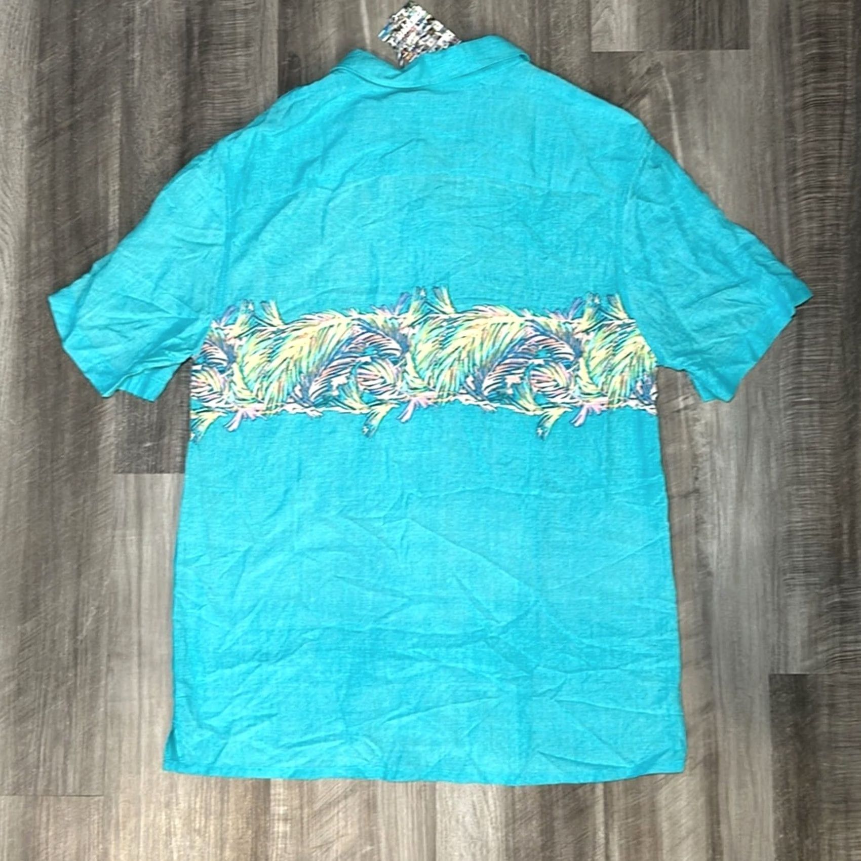 Chubbies Chubbies Shirt Men Large Green Rayon Short Sleeve Button-Up NWT Nutter The Nutter Green Room Hawaiian Size US 33 - 3 Thumbnail