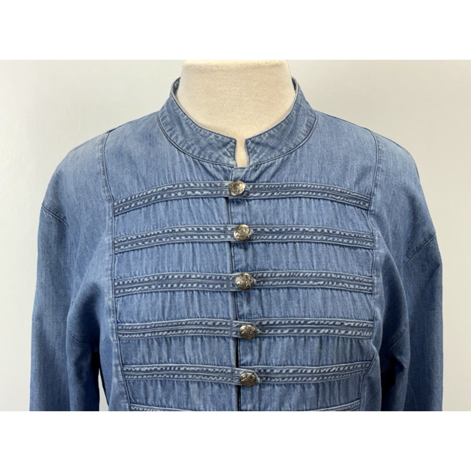 J.McLaughlin J. McLaughlin Chambray Tunic Shirt Sz 14 Women’s Blue Button Up Denim Look Womens Size XL / US 12-14 / IT 48-50 - 5 Thumbnail