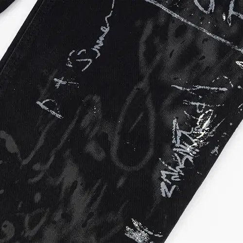 Jean Graffiti Letter Baggy Jeans Size US 33 - 4 Thumbnail