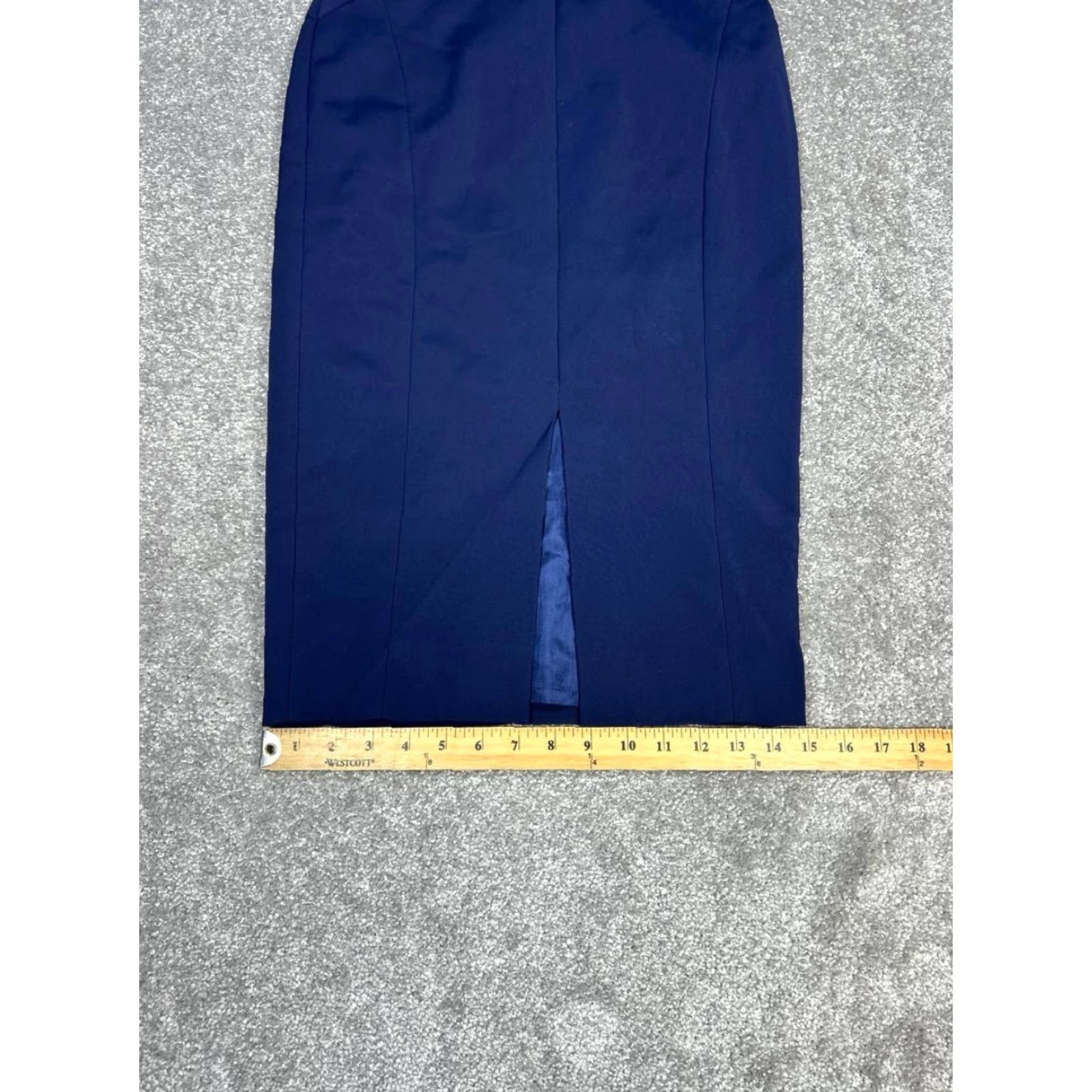 Vintage VINTAGE LK Bennett London SK Klaudia Pencil Skirt Womens 8 Blue Front Slit Back Zip Size 30" / US 8 / IT 44 - 3 Thumbnail