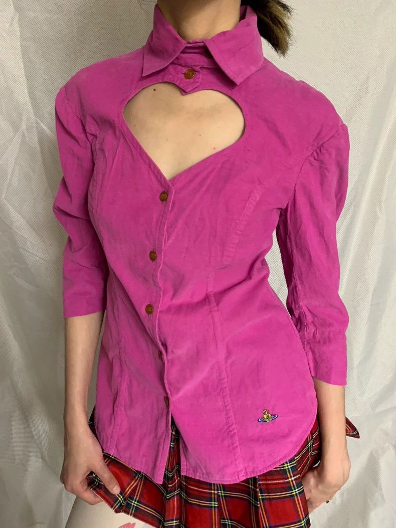 Vivienne Westwood Pink Heart Cutout Shirt - dmc