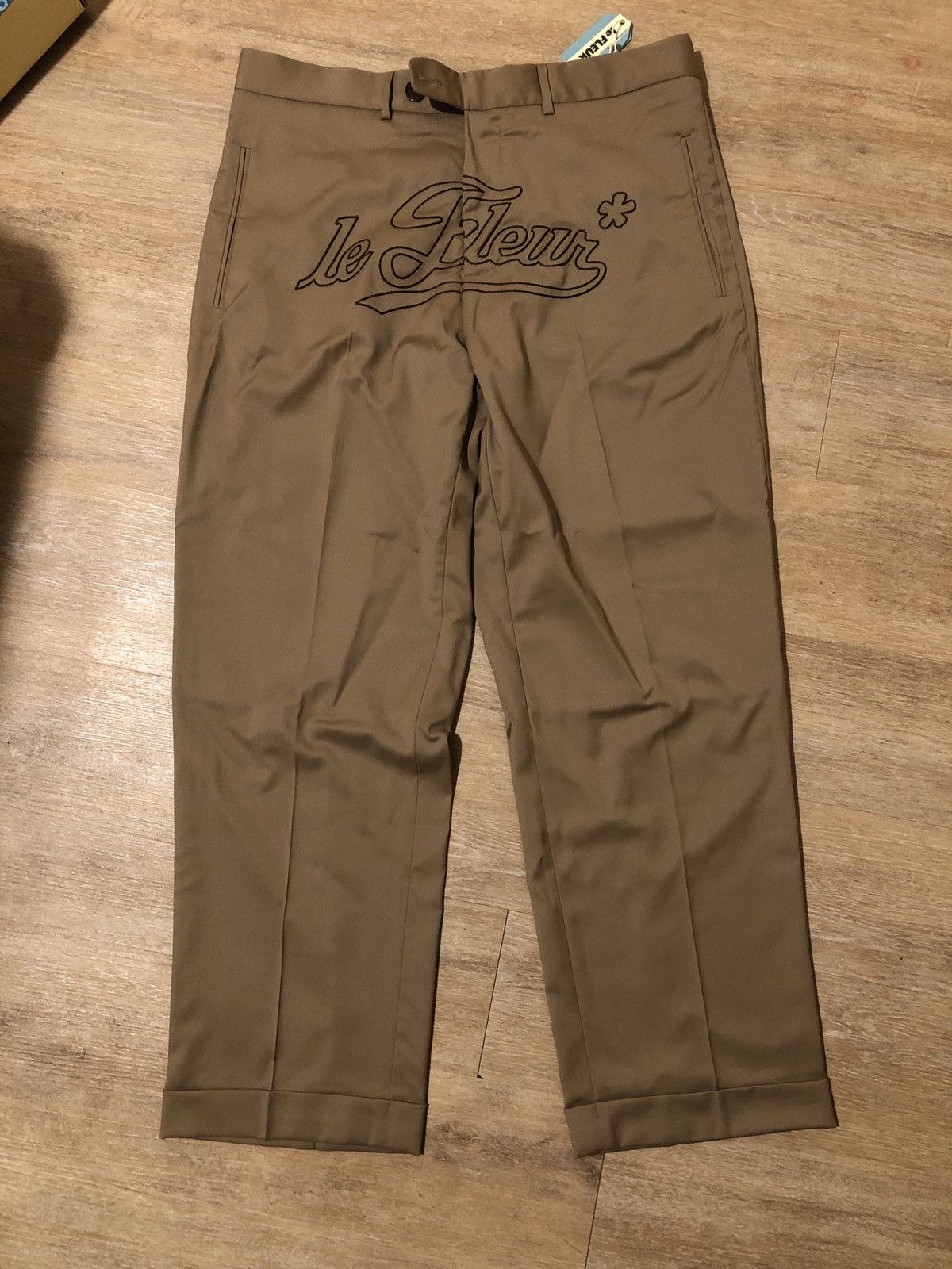 image of Golf Le Fleur Cursive Darryl Dog Pants in Beige, Men's (Size 36)