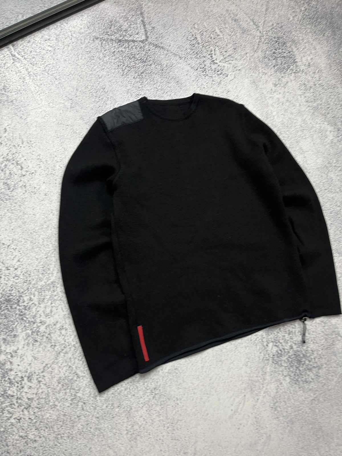 Prada Vintage Archive Prada Nylon Detail Wool Red Tab Knit Sweater Size US M / EU 48-50 / 2 - 5 Thumbnail