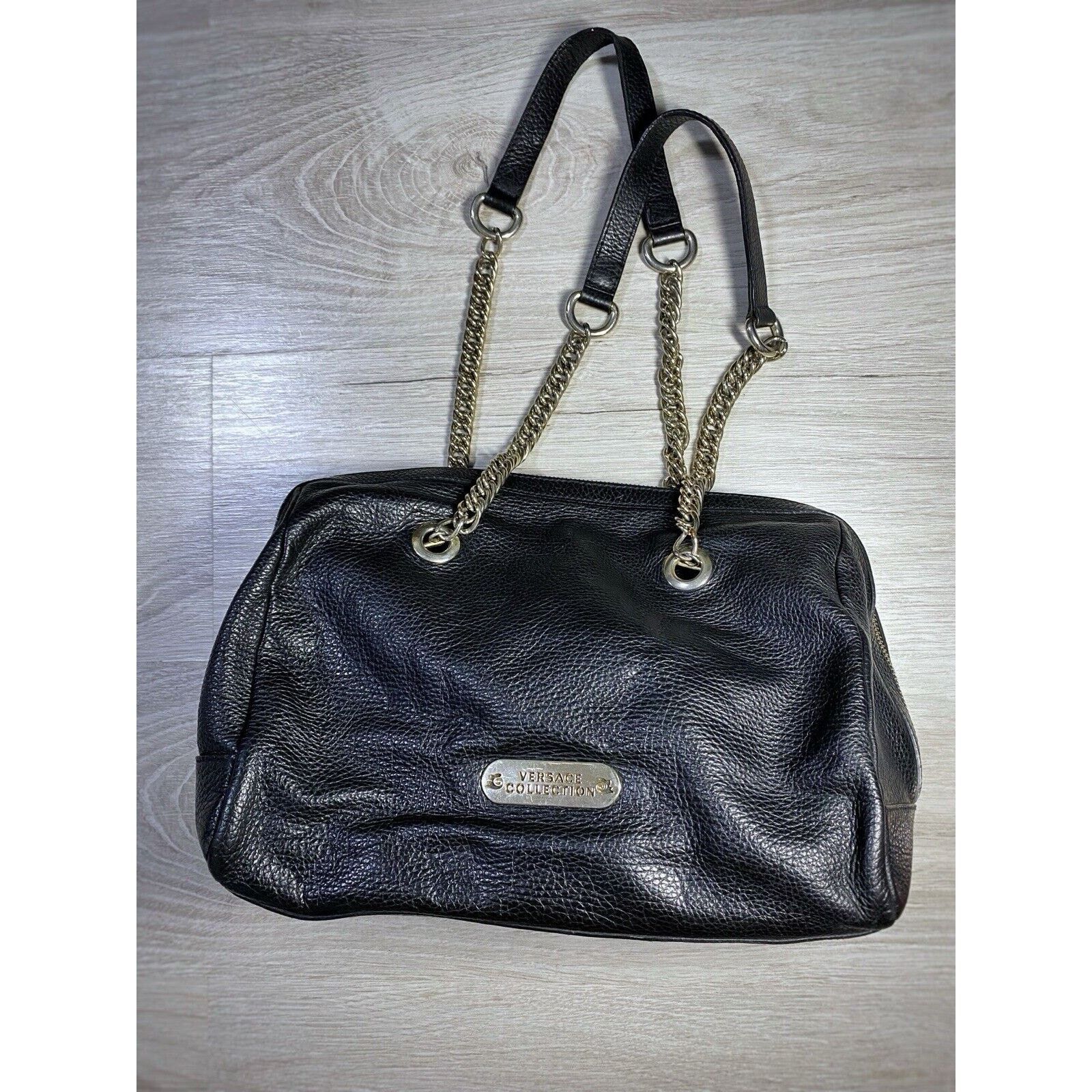 Versace × Versace Jeans Couture Versace Collection Leather Shoulder bag Black Made In Italy Size ONE SIZE - 18 Thumbnail