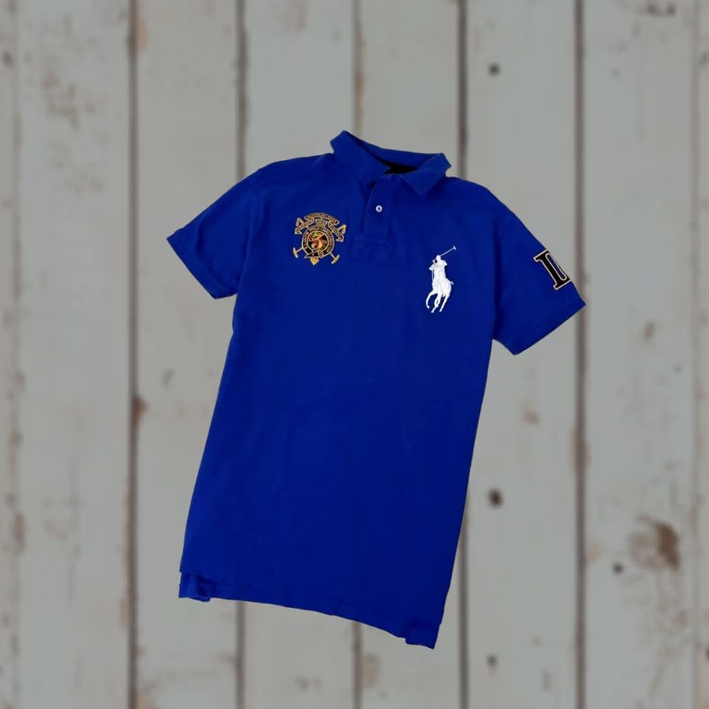 Polo Ralph Lauren Polo Ralph Lauren Rugby Shirt Mens Polo Blue M Big Pony Logo Short Sleeve Button Collared 100% Cotton Vintage Casual Size US M / EU 48-50 / 2 - 1 Thumbnail
