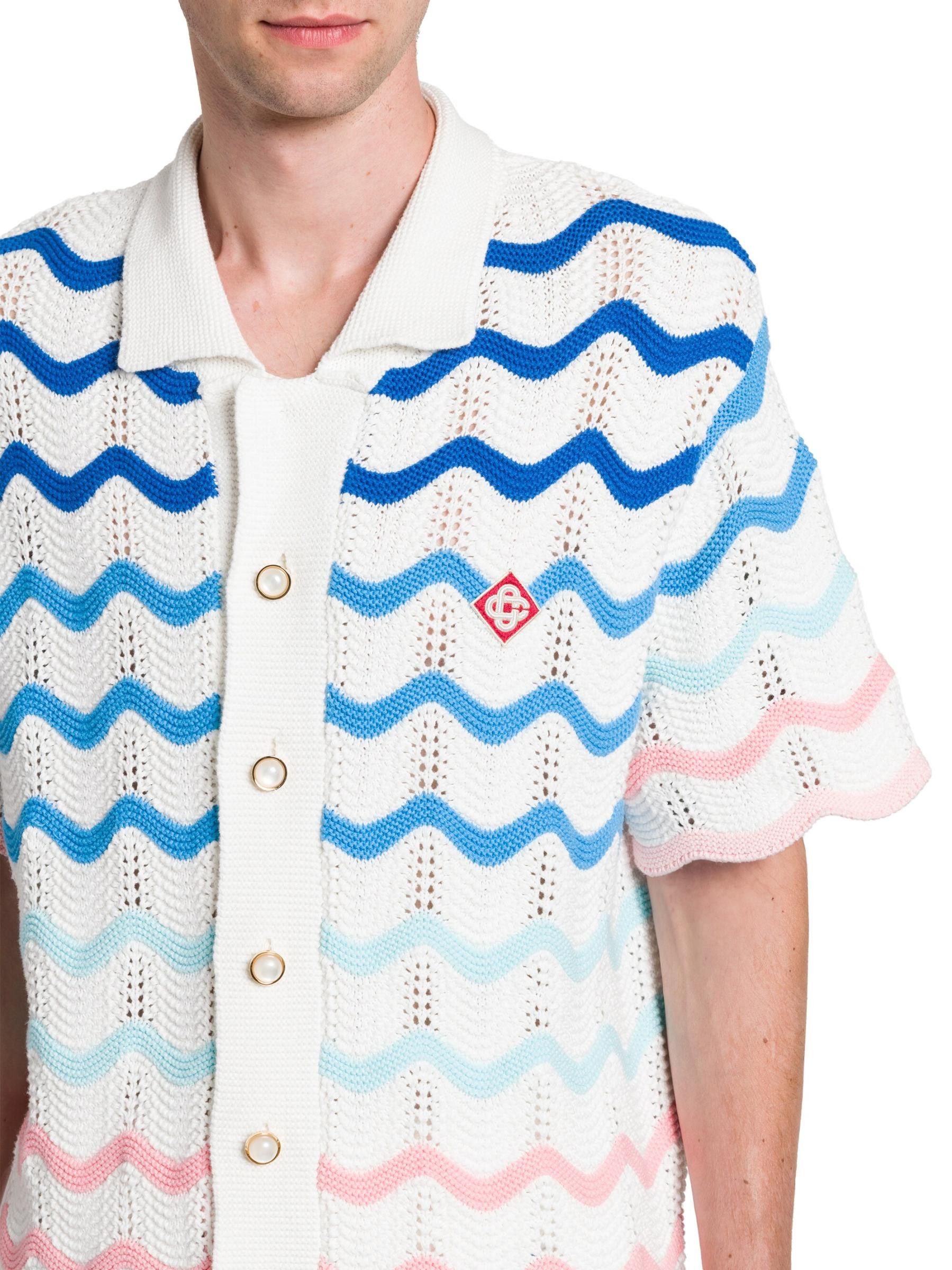 Casablanca os11x0725 Wave Crocheted Cotton Shirt in Multicolor Size US XL / EU 56 / 4 - 5 Thumbnail