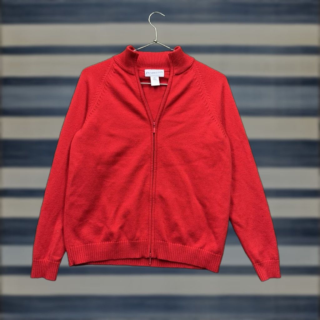 Pendleton VINTAGE Pendleton Women Red Knit Full Zip Merino Wool Sweater M Medium Jacket Size M / US 6-8 / IT 42-44 - 1 Thumbnail