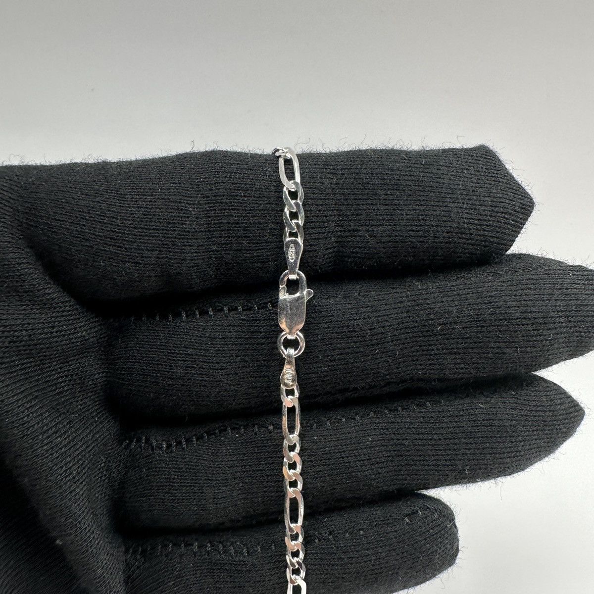 Sterling Silver Silver Chain Solid Silver Figaro Chain 3mm 18in Stamped 925 Size ONE SIZE - 4 Thumbnail
