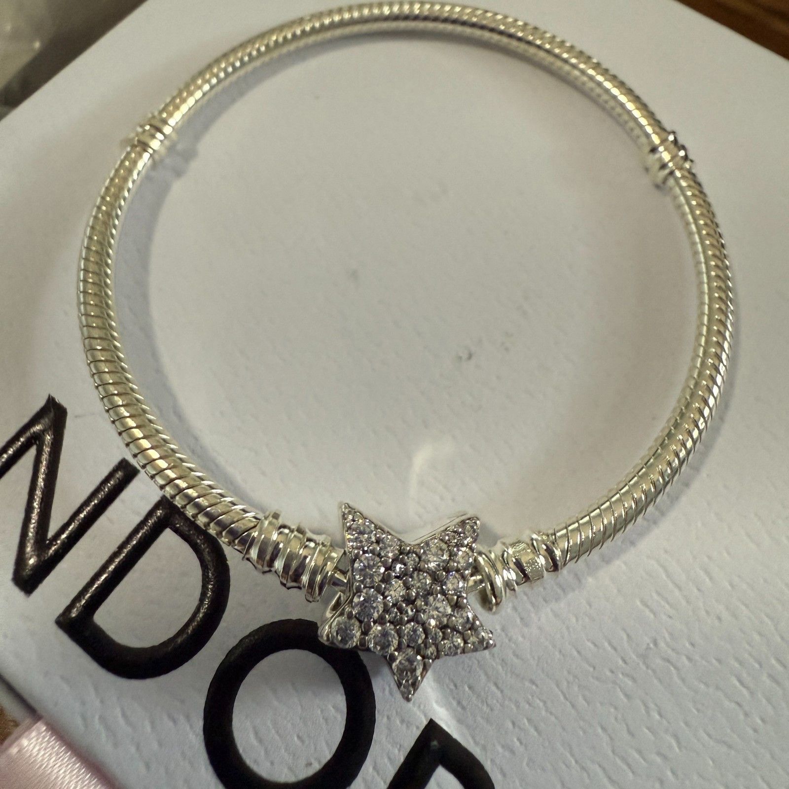 pandora Authentic Pandora Sparkling Star Sterling Silver Snake Chain Size ONE SIZE - 6 Thumbnail