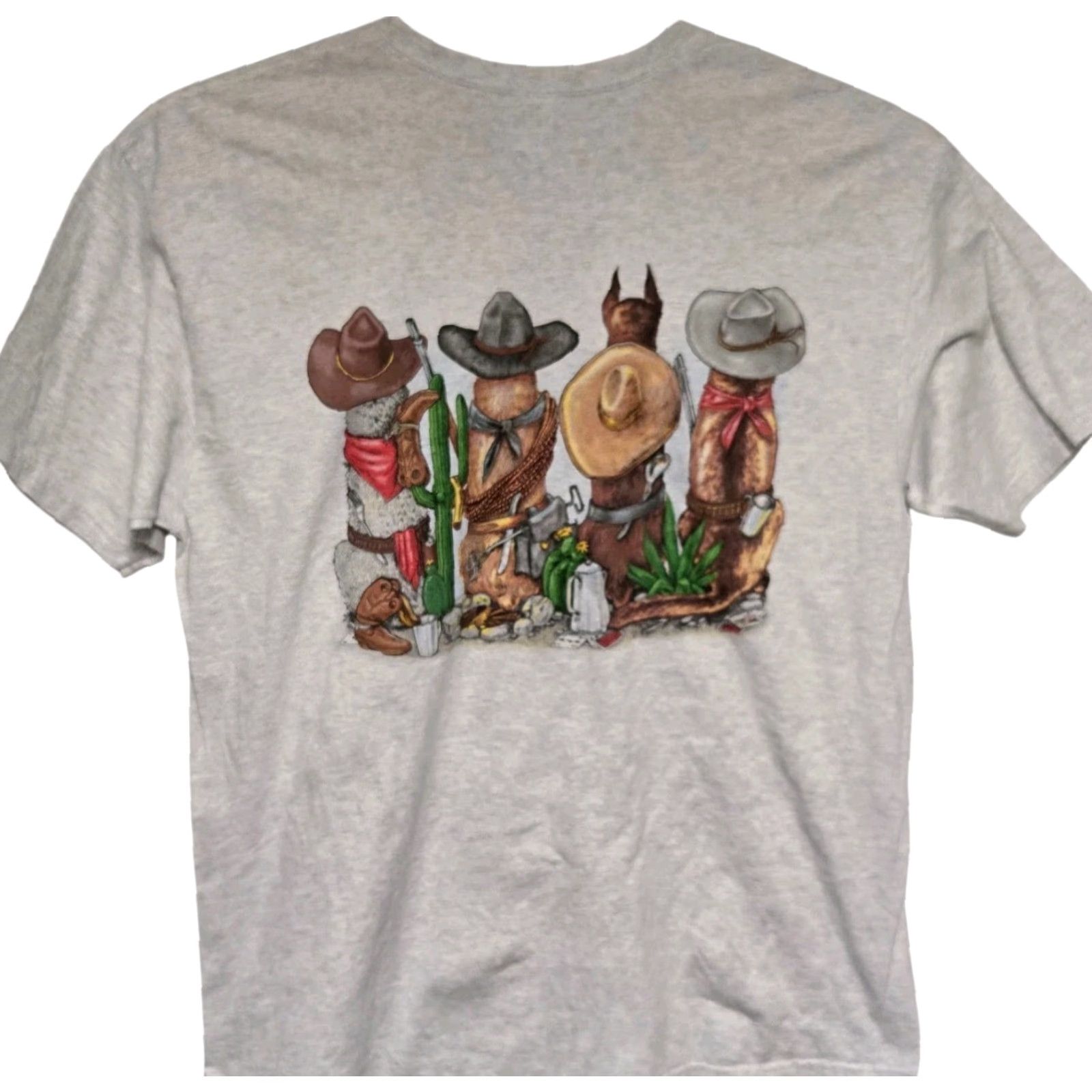 Vintage VINTAGE Nashville Tennessee T-Shirt 2XL Dogs Western Cowboys 90s Double-Sided Cotton Unbranded Unisex Adults Crew Neck Short Sleeve Gray Size US XXL / EU 58 / 5 - 2 Thumbnail