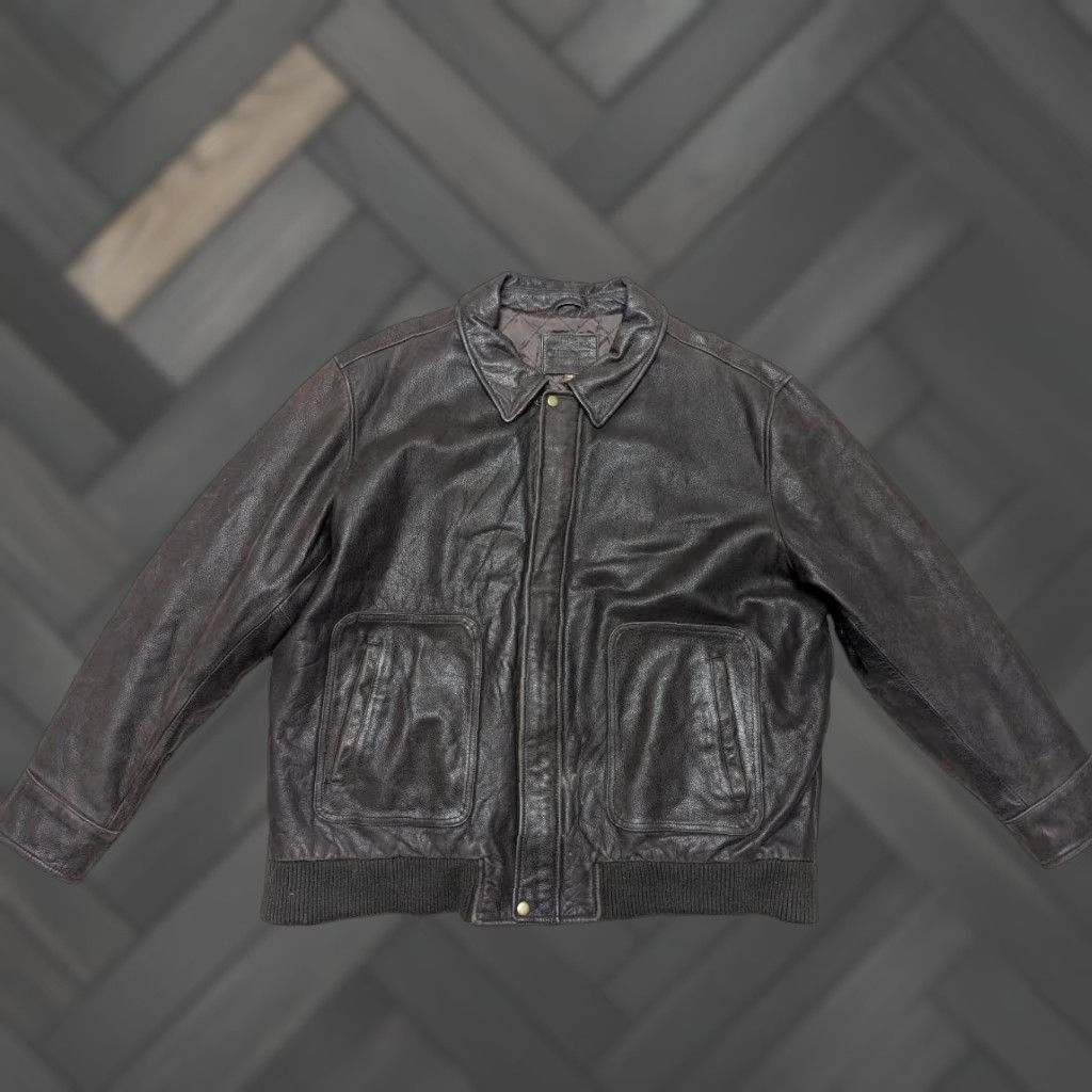 Cherokee vintage 1990s bomber jacket 2XL cowhide leather PATINA motorcycle y2k mad max Size US XXL / EU 58 / 5 - 1 Thumbnail
