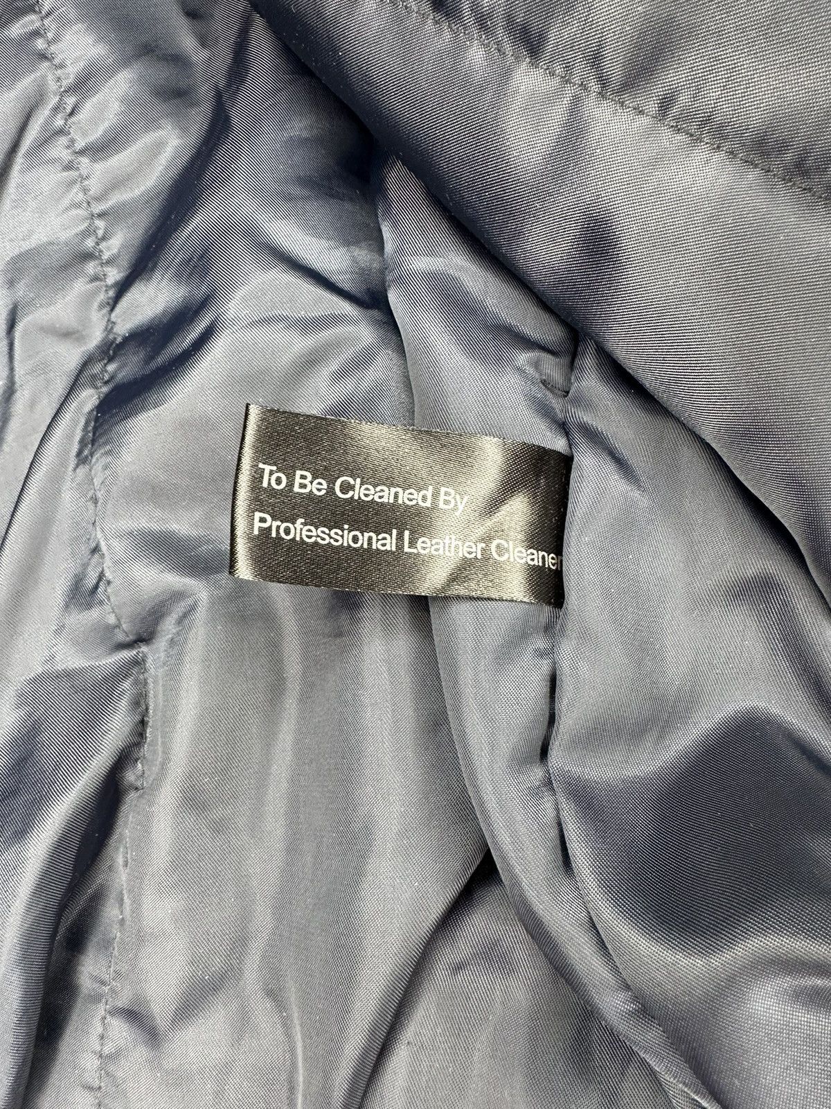 Other Leather Bomber Jacket Navy Blue Zip Pockets Size US XXL / EU 58 / 5 - 10 Thumbnail