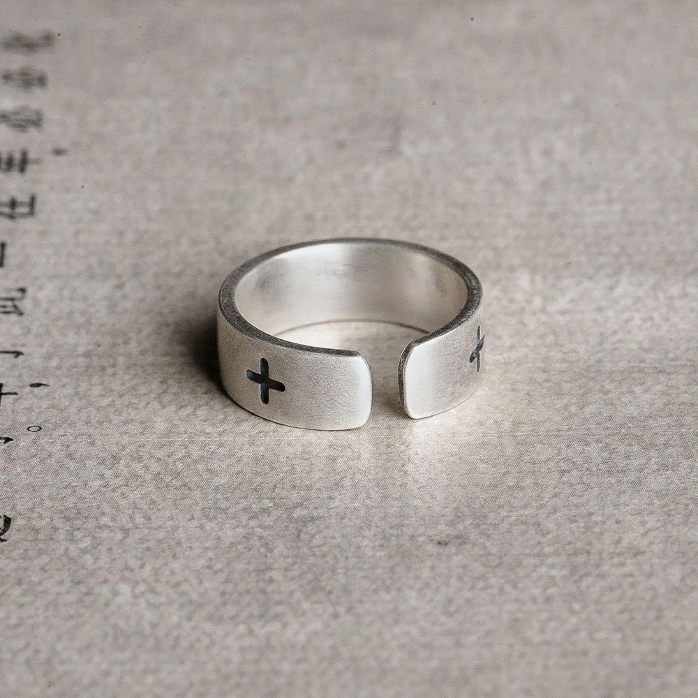 Jewelry Cross Modern Jewelry Rings Open Size Chrome Ring (Size 7-13) Size ONE SIZE - 2 Thumbnail
