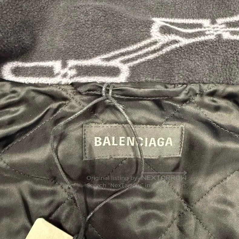 Balenciaga Balenciaga Black Lockdown Printed Fleece Jacket Size US S / EU 44-46 / 1 - 8 Thumbnail