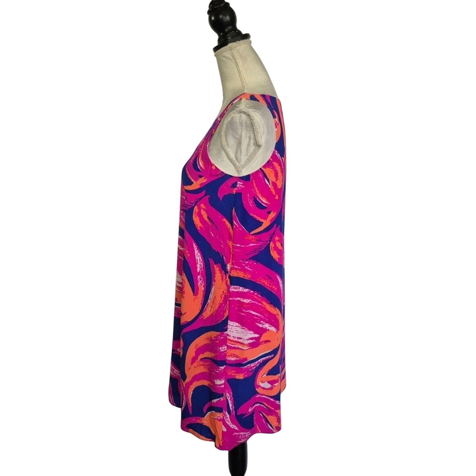 Lilly Pulitzer Lilly Pulitzer Bomber Blue Plume Jackie Dress XS 100% Silk Size XS / US 0-2 / IT 36-38 - 4 Thumbnail