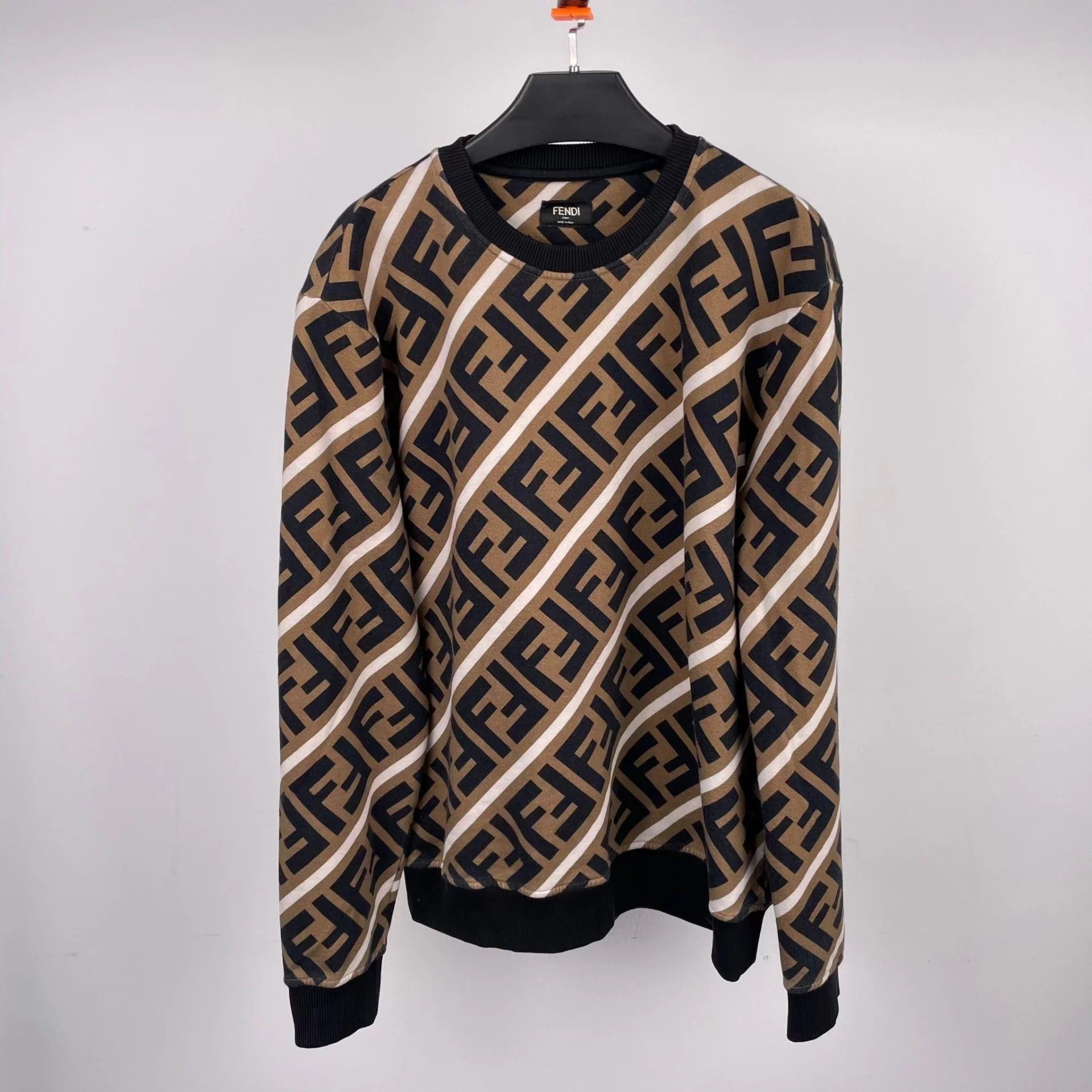 Fendi Fendi Cotton All Over Print Brown Sweatshirt L Size US L / EU 52-54 / 3 - 1 Thumbnail