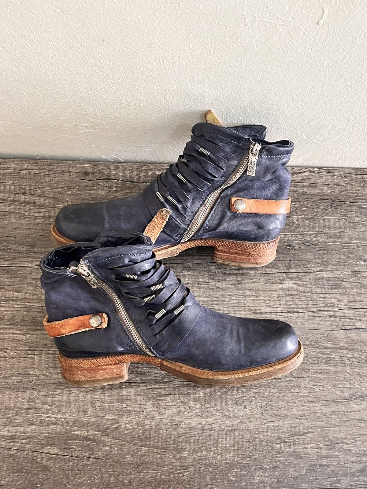 A.S.98 AS98 Midnight Nomad Distressed Wrap Boots Size US 7 / EU 40 - 5 Thumbnail