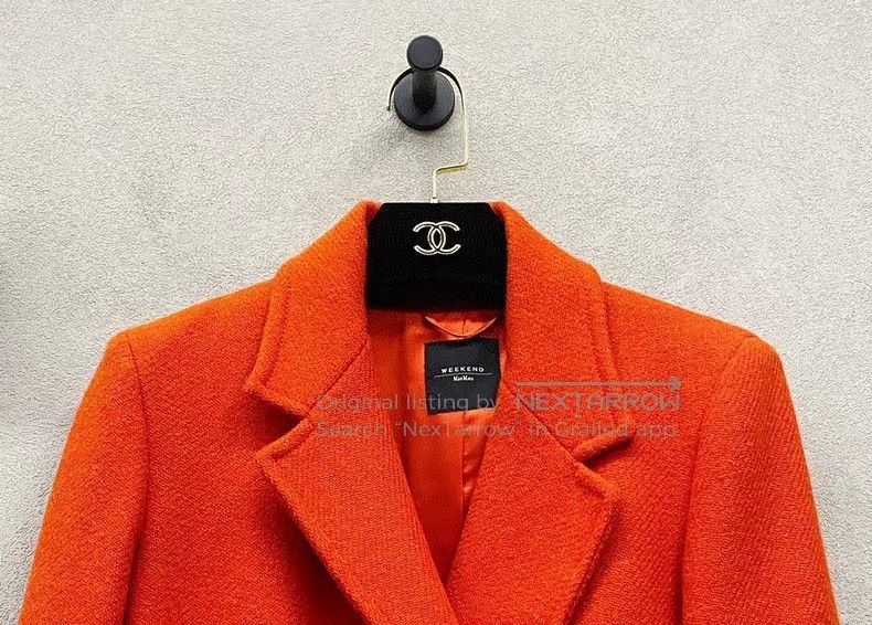 Max Mara Max Mara Orange Double-breasted Coat Size XXS / US 00 / IT 34 - 4 Thumbnail