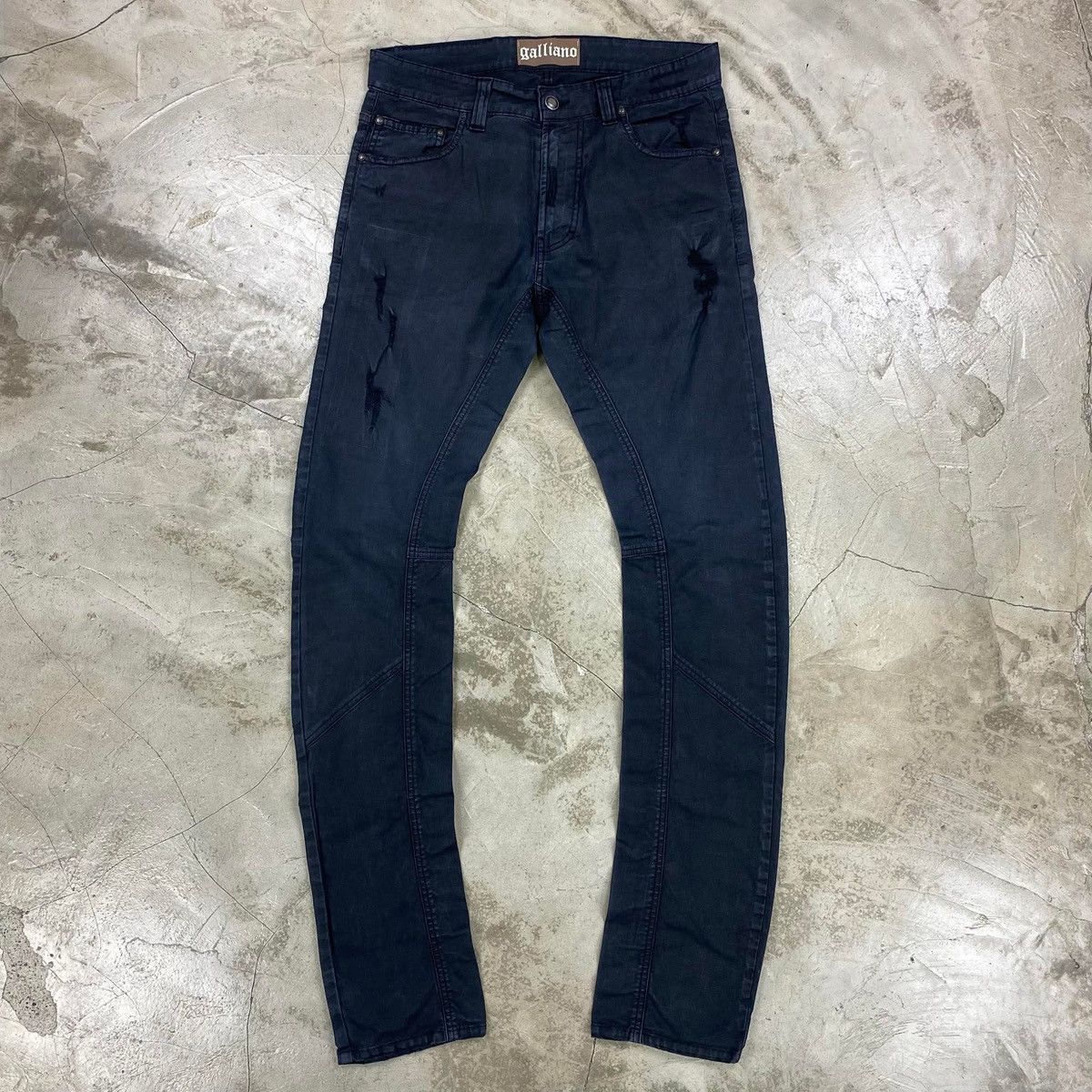 John Galliano Distressed Slim Fit Jeans Size US 30 / EU 46 - 6 Thumbnail