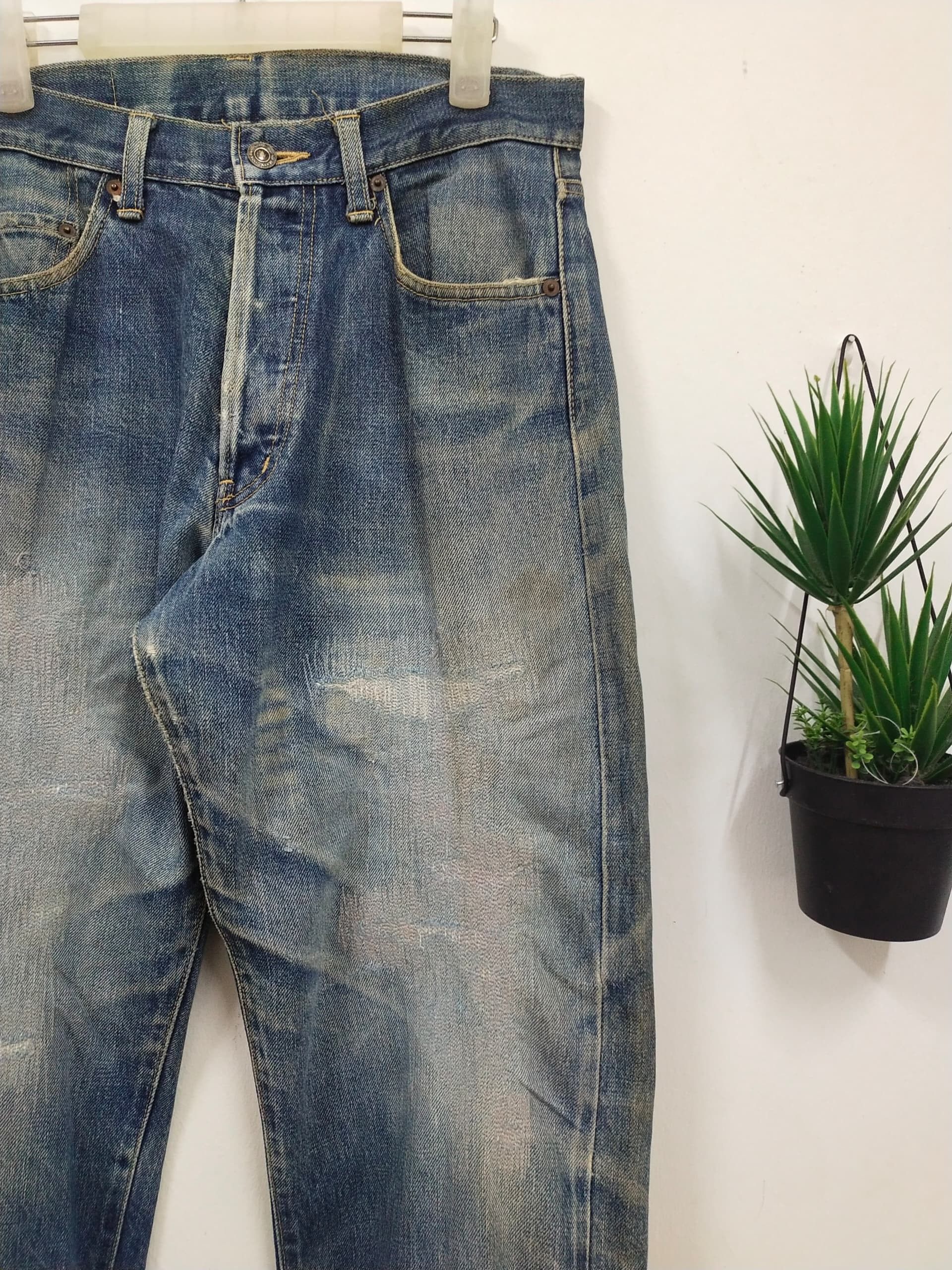Vintage Vtg 80s 90s Nylon Jeans Selvedge Grunge Design kurt cobain Size US 32 / EU 48 - 5 Thumbnail