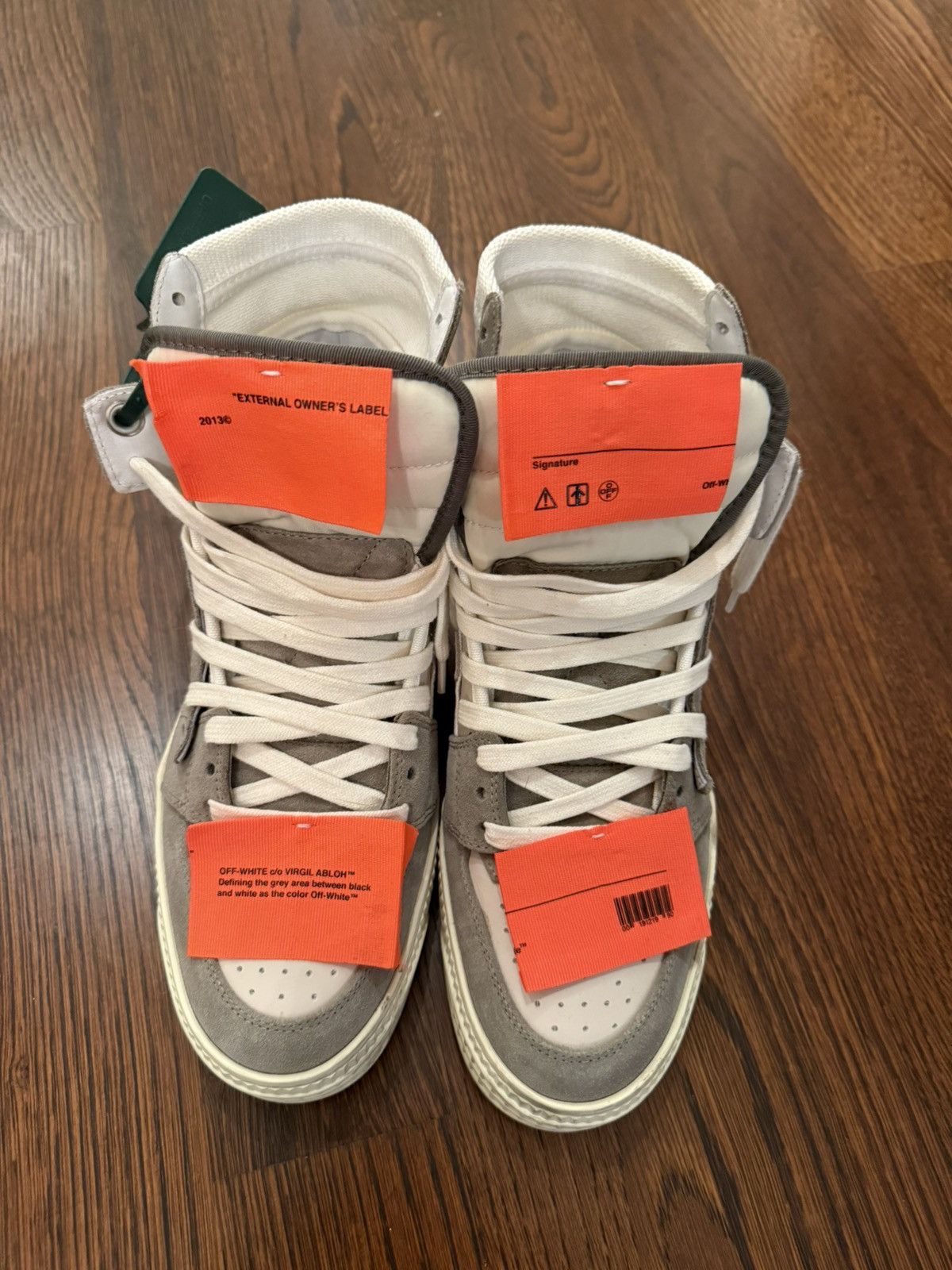 Off-White Off-Court Grey Leather High-top Sneakers