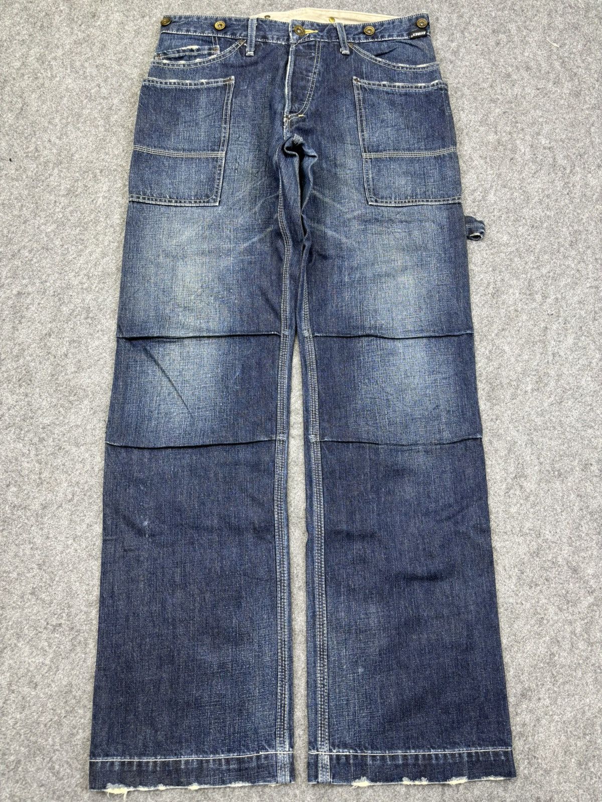 Avirex 💥Baggy💥AVIREX Military Multi Round Pocket Denim F711 Size US 32 / EU 48 - 25 Thumbnail