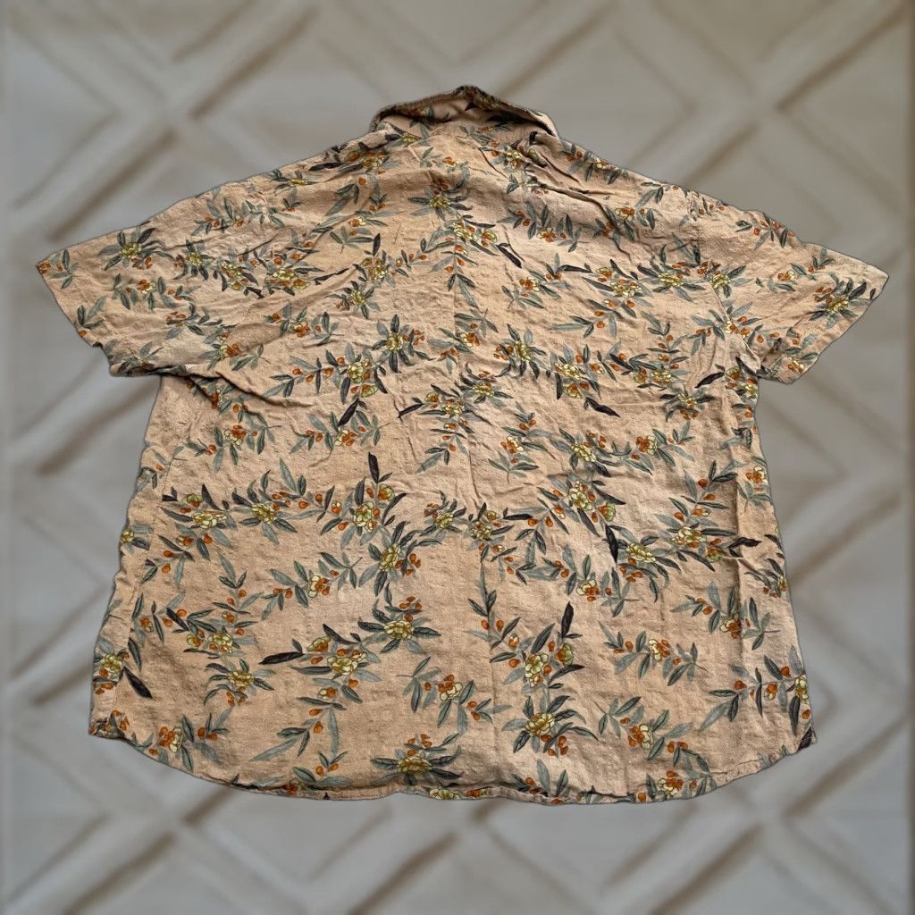 Vintage ChArmkpR Hawaiian Shirt Mens L Brown Floral Short Sleeve Button-Down Casual Size US L / EU 52-54 / 3 - 1 Thumbnail