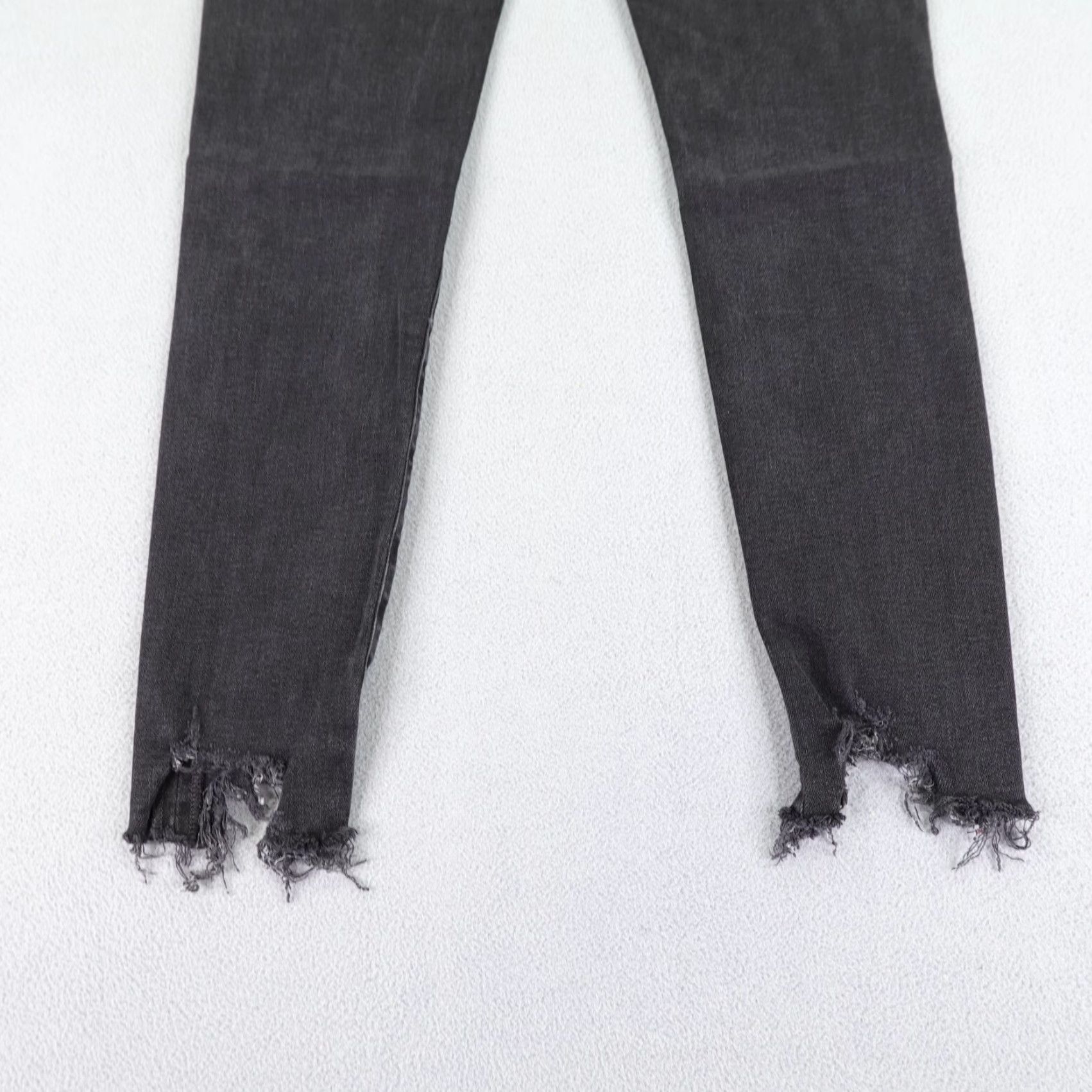 Agolde VINTAGE AGOLDE Jeans Womens 28 Black Denim Sophie High Rise Skinny Fray Stretch Pants Regular Rise Stonewashed Dark Denim Women Jeans Size 26" / US 2 / IT 38 - 6 Thumbnail